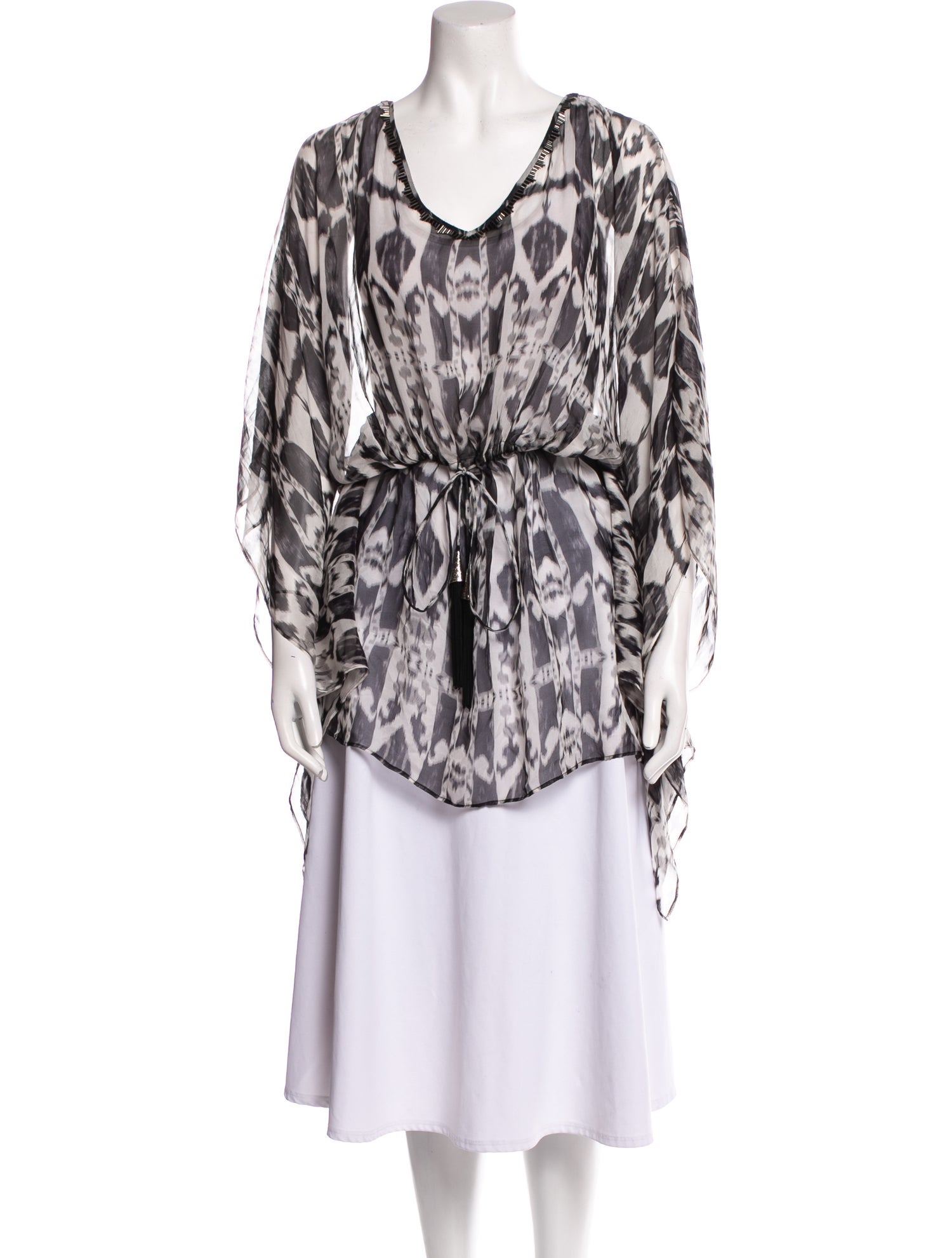 Marie France Van Damme Silk Animal Print Tunic