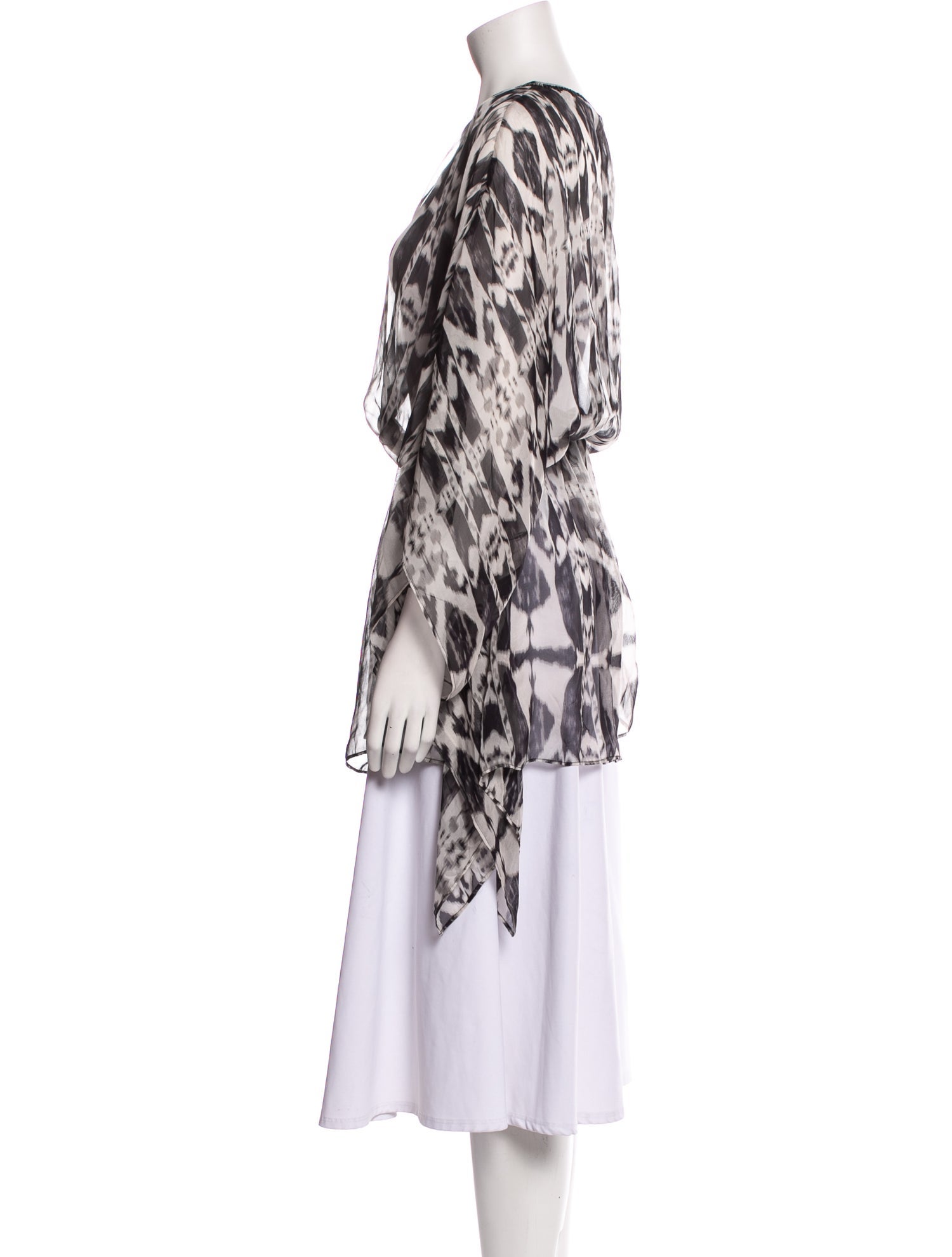 Marie France Van Damme Silk Animal Print Tunic