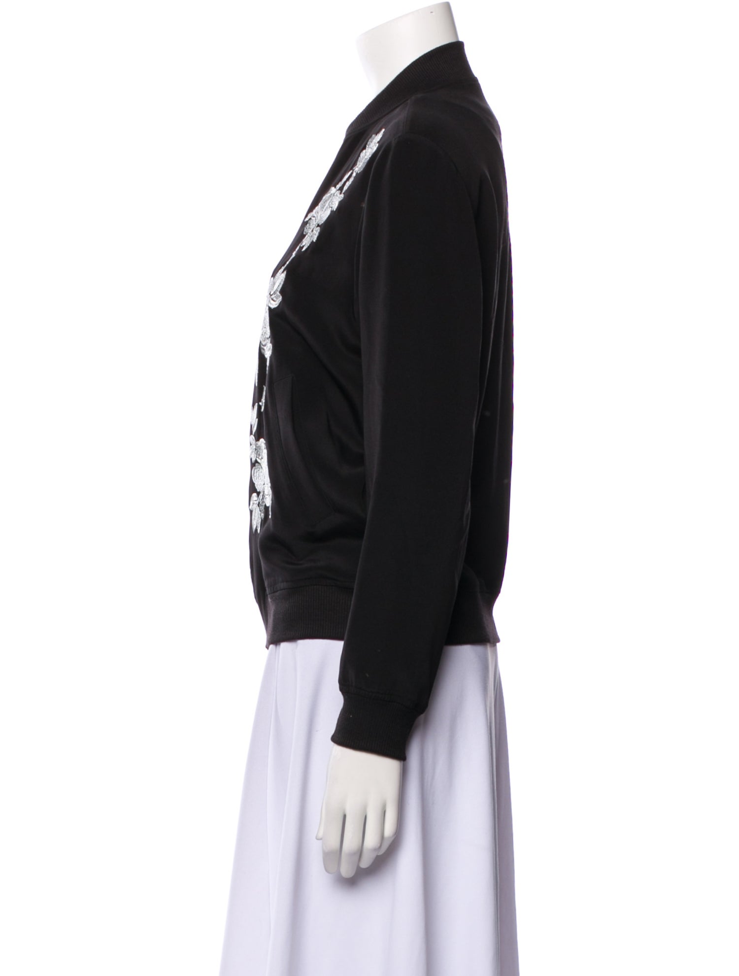 Marie France Van Damme Silk Bomber Jacket