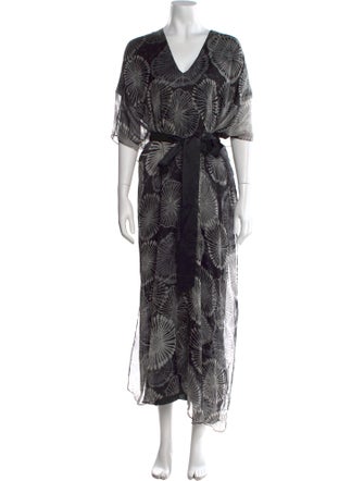 Marie France Van Damme Printed Long Dress
