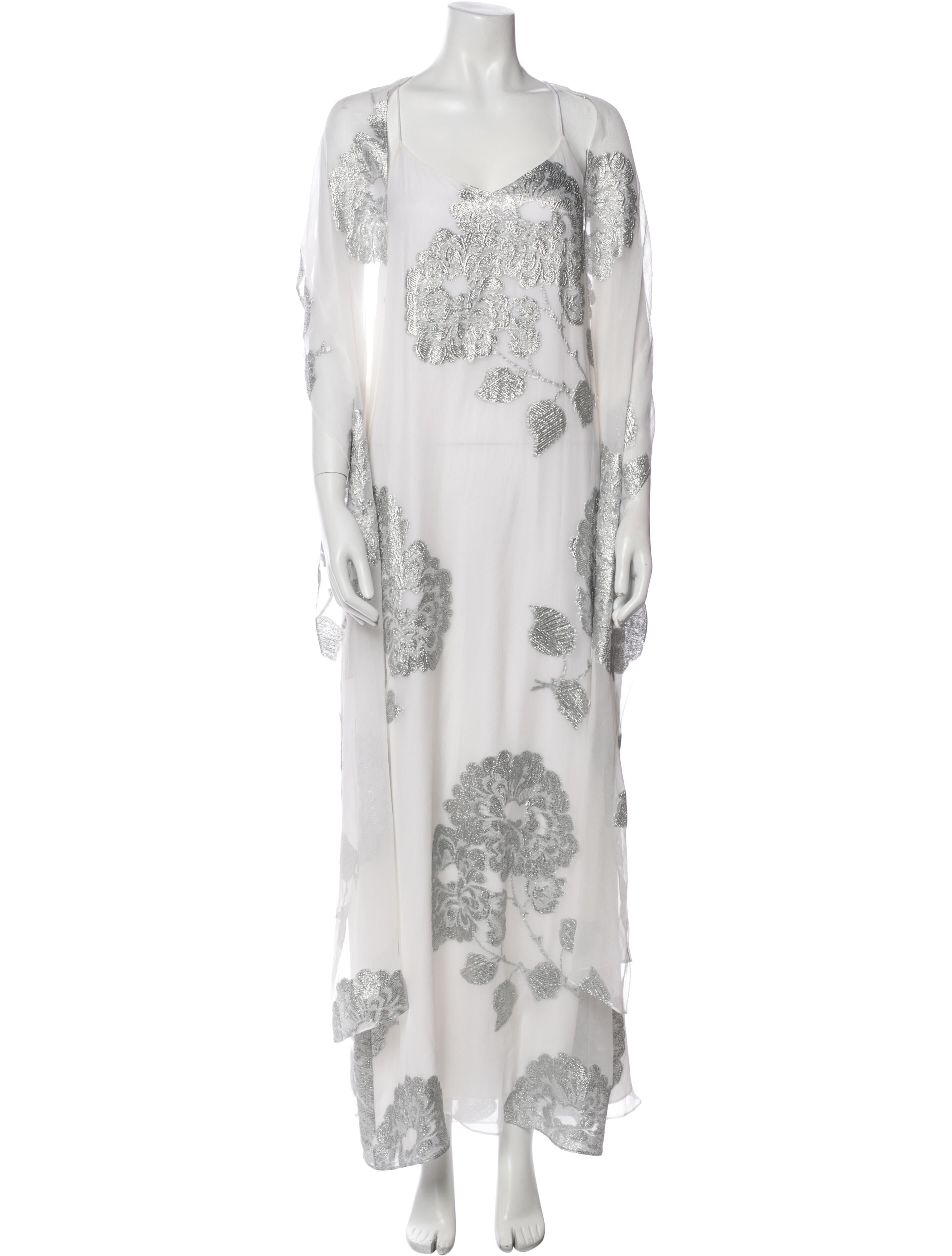 Marie France Van Damme Silk Long Dress