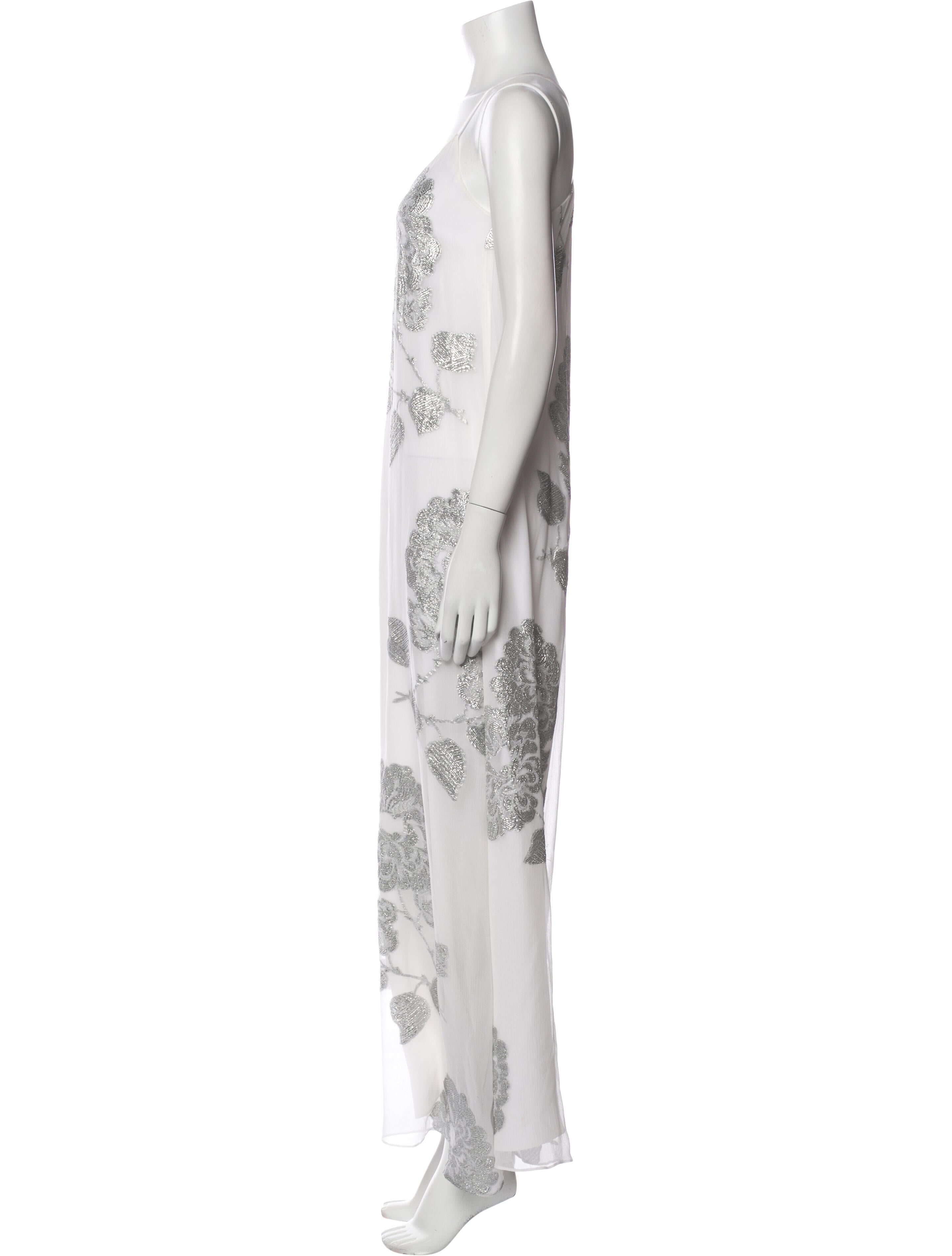 Marie France Van Damme Silk Long Dress