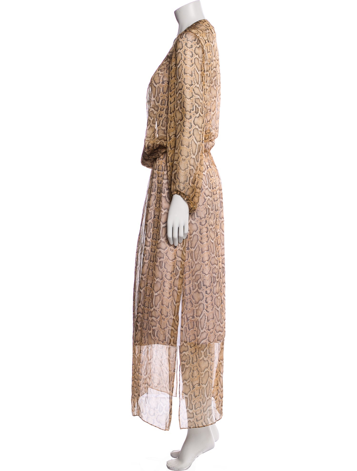 Marie France Van Damme Silk Animal Print Lounge Set w/ Tags