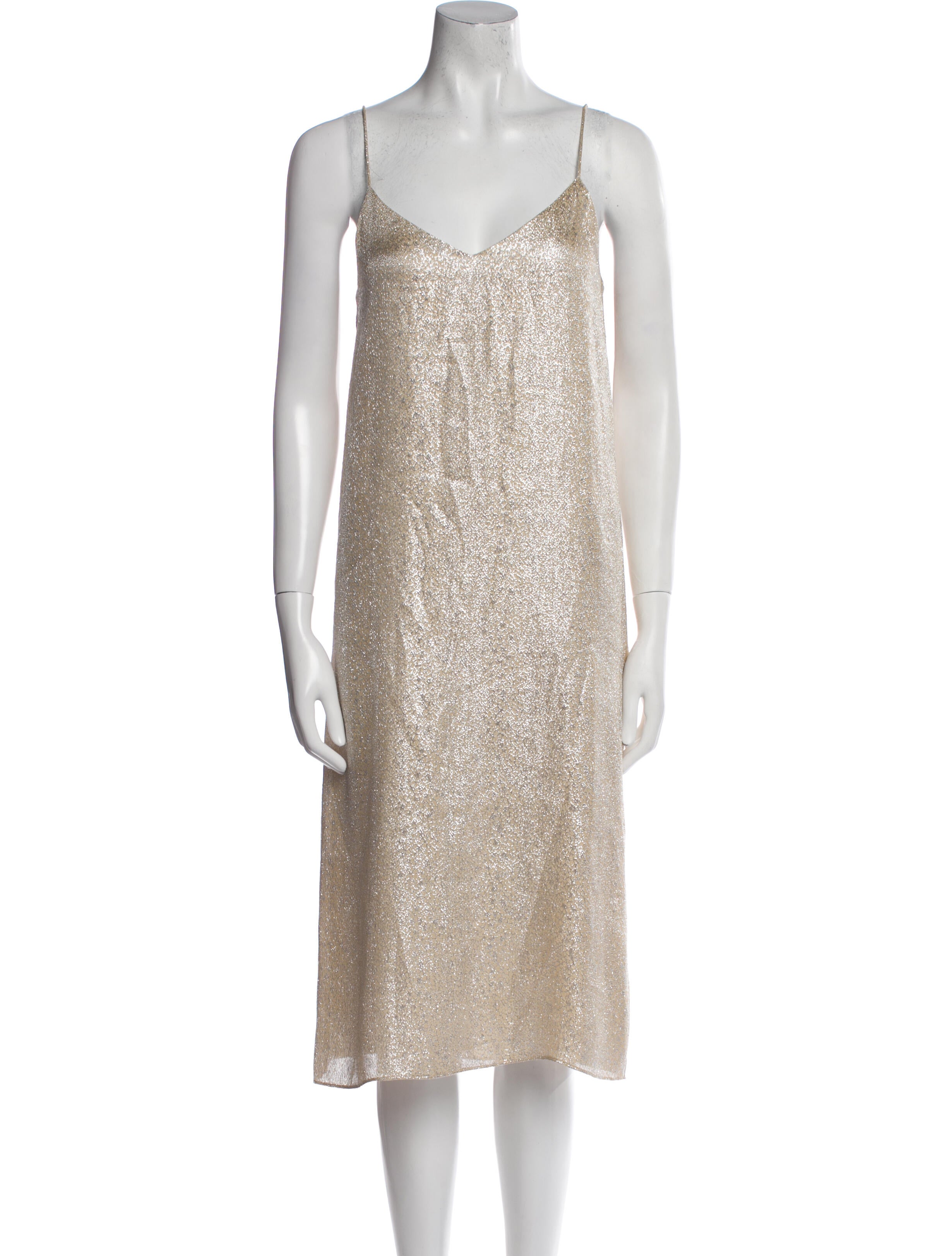 Marie France Van Damme Silk Knee-Length Dress