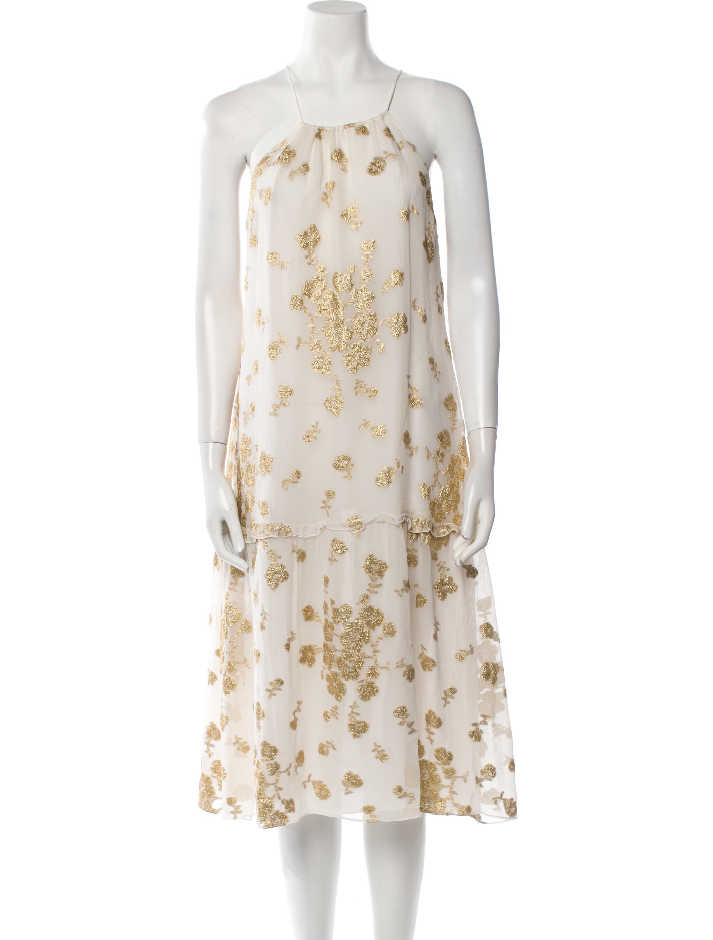 Marie France Van Damme Silk Midi Length Dress