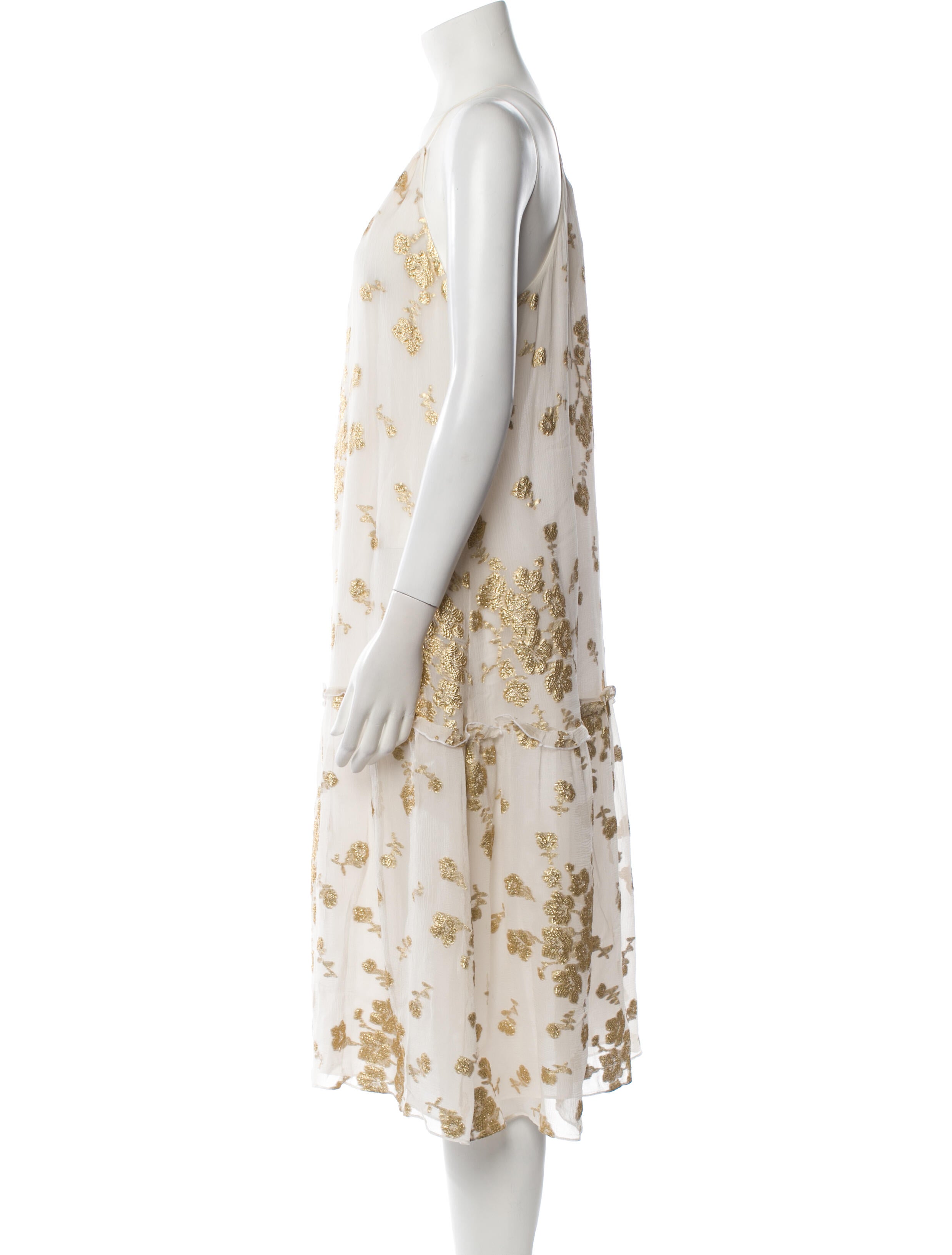 Marie France Van Damme Silk Midi Length Dress