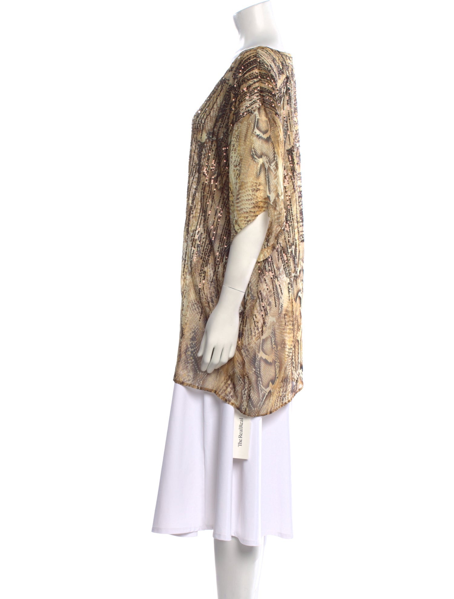 Marie France Van Damme Animal Print Scoop Neck Tunic