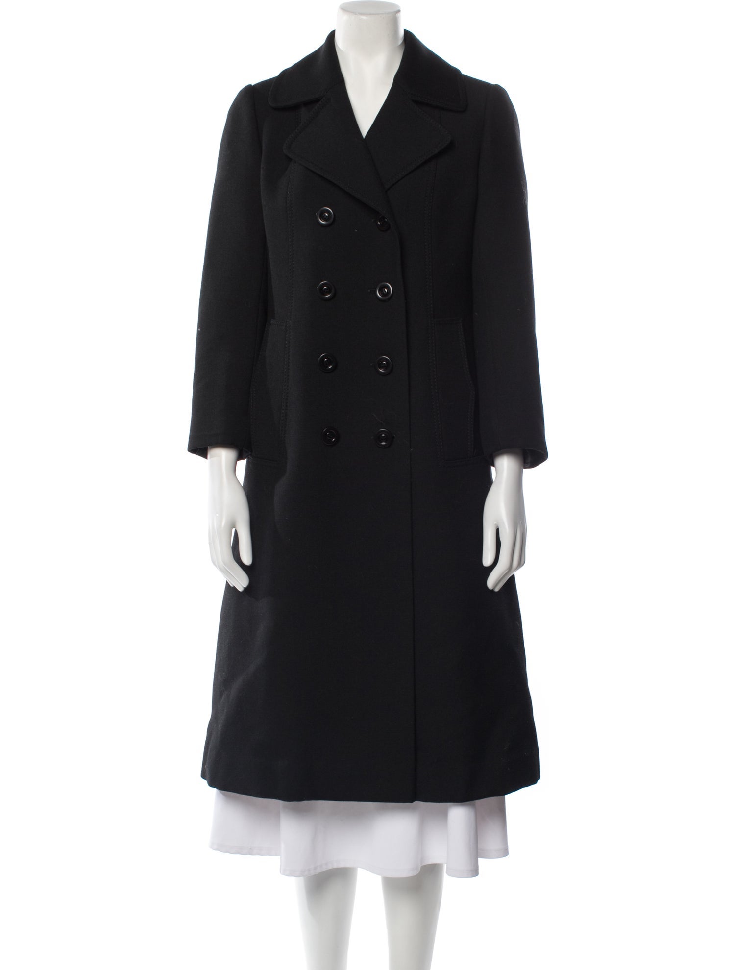 Marie France Van Damme Virgin Wool Peacoat