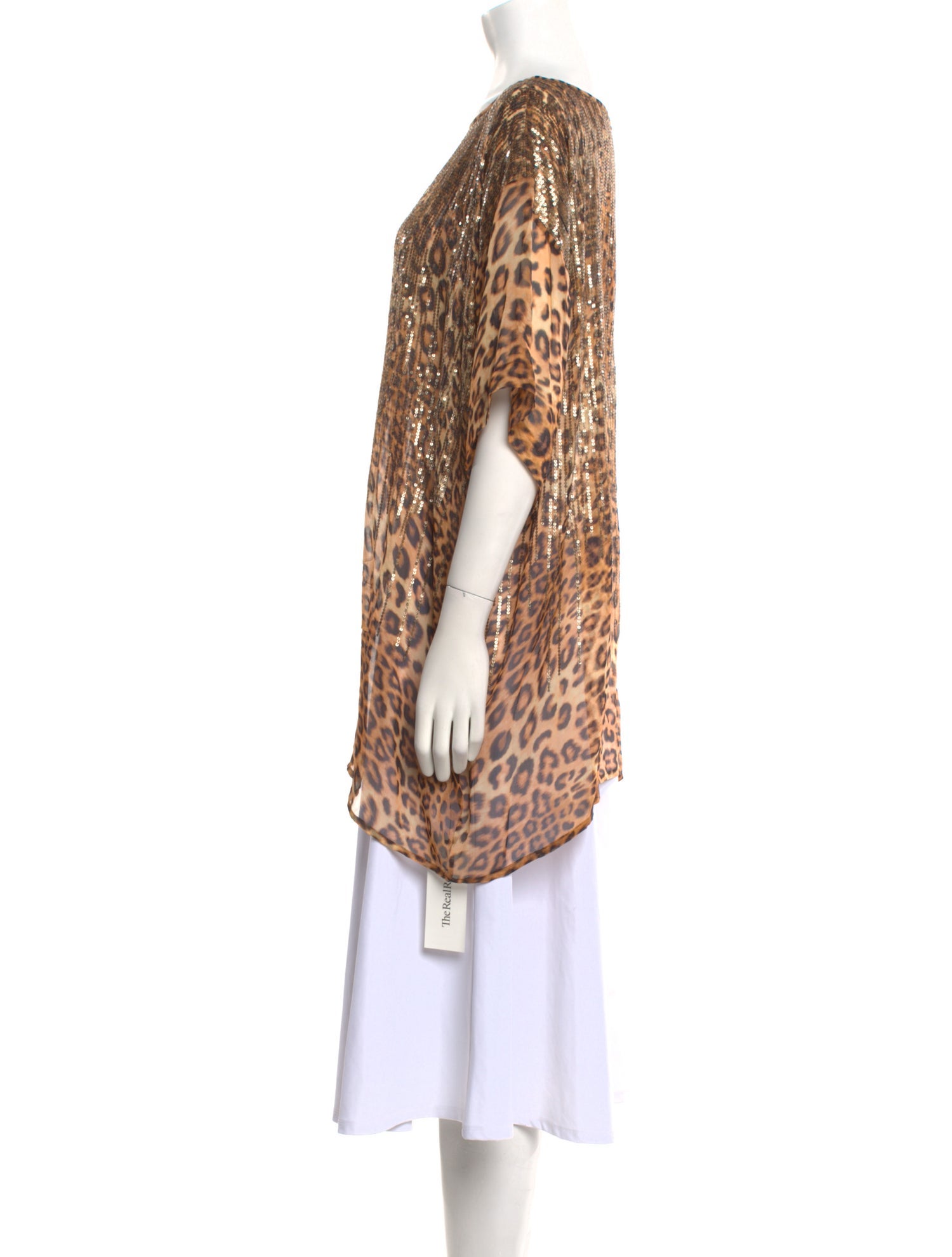 Marie France Van Damme Silk Animal Print Tunic