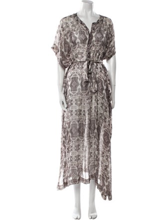 Marie France Van Damme Silk Long Dress