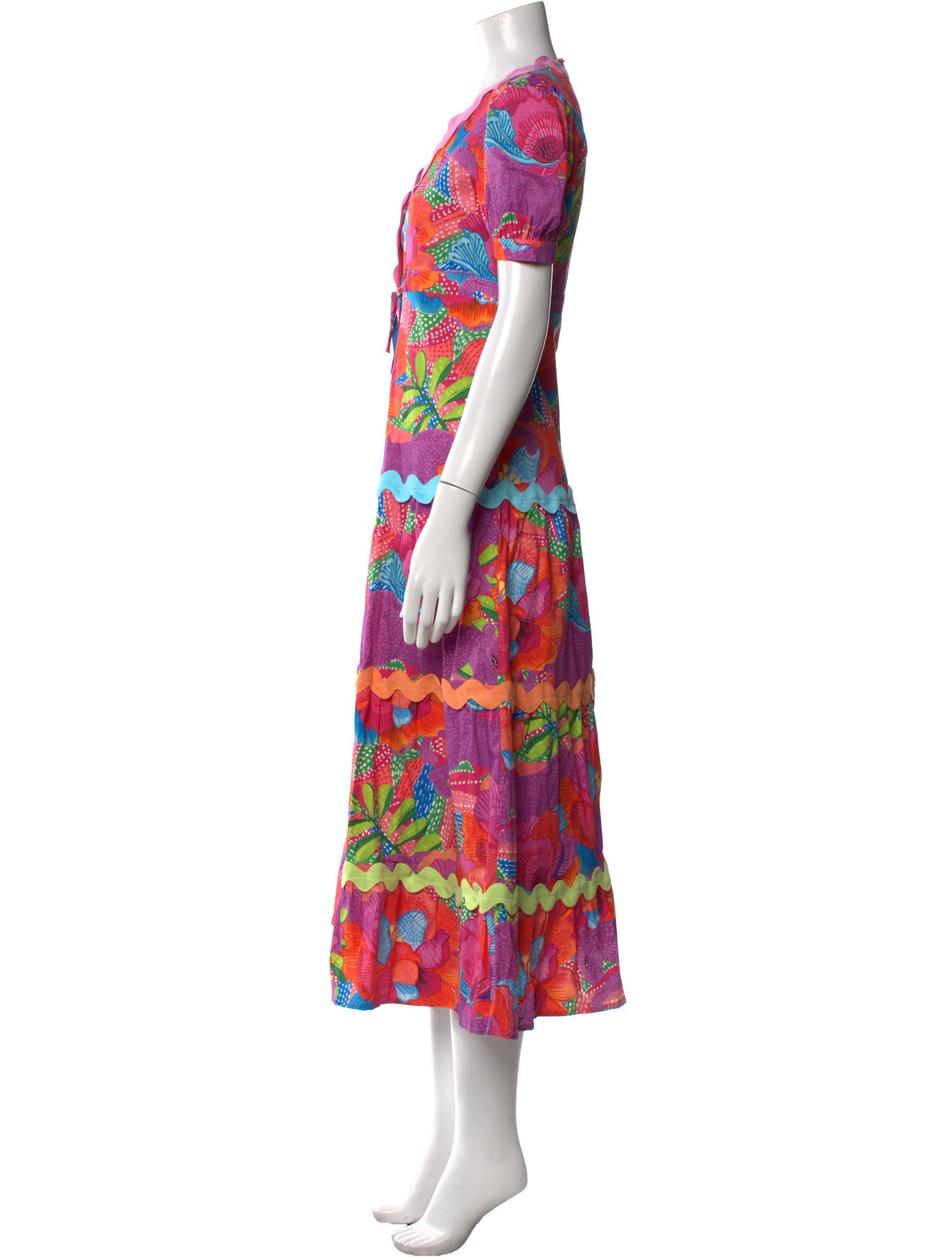 Marie France Van Damme Floral Print Long Dress w/ Tags