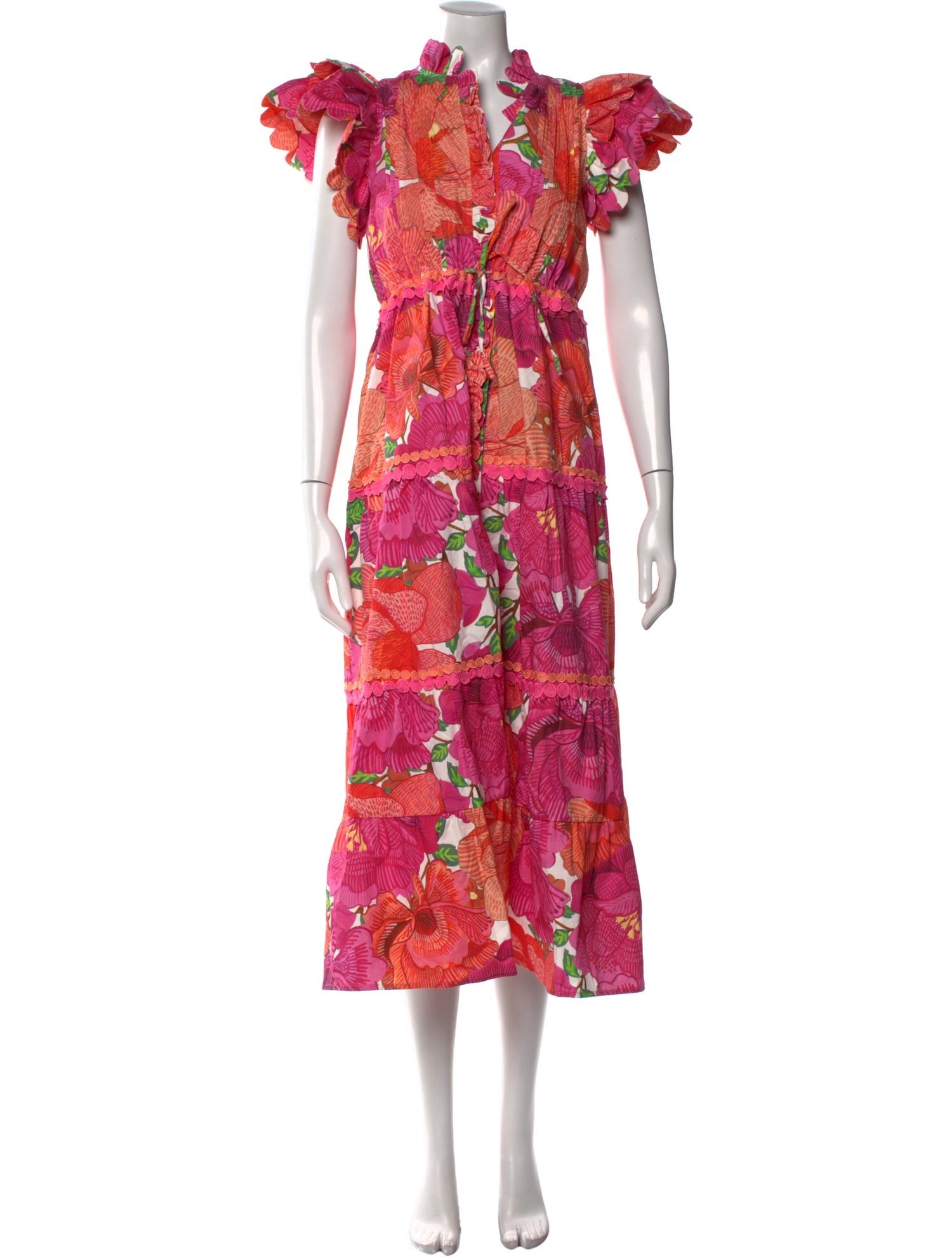 Marie France Van Damme Floral Print Long Dress