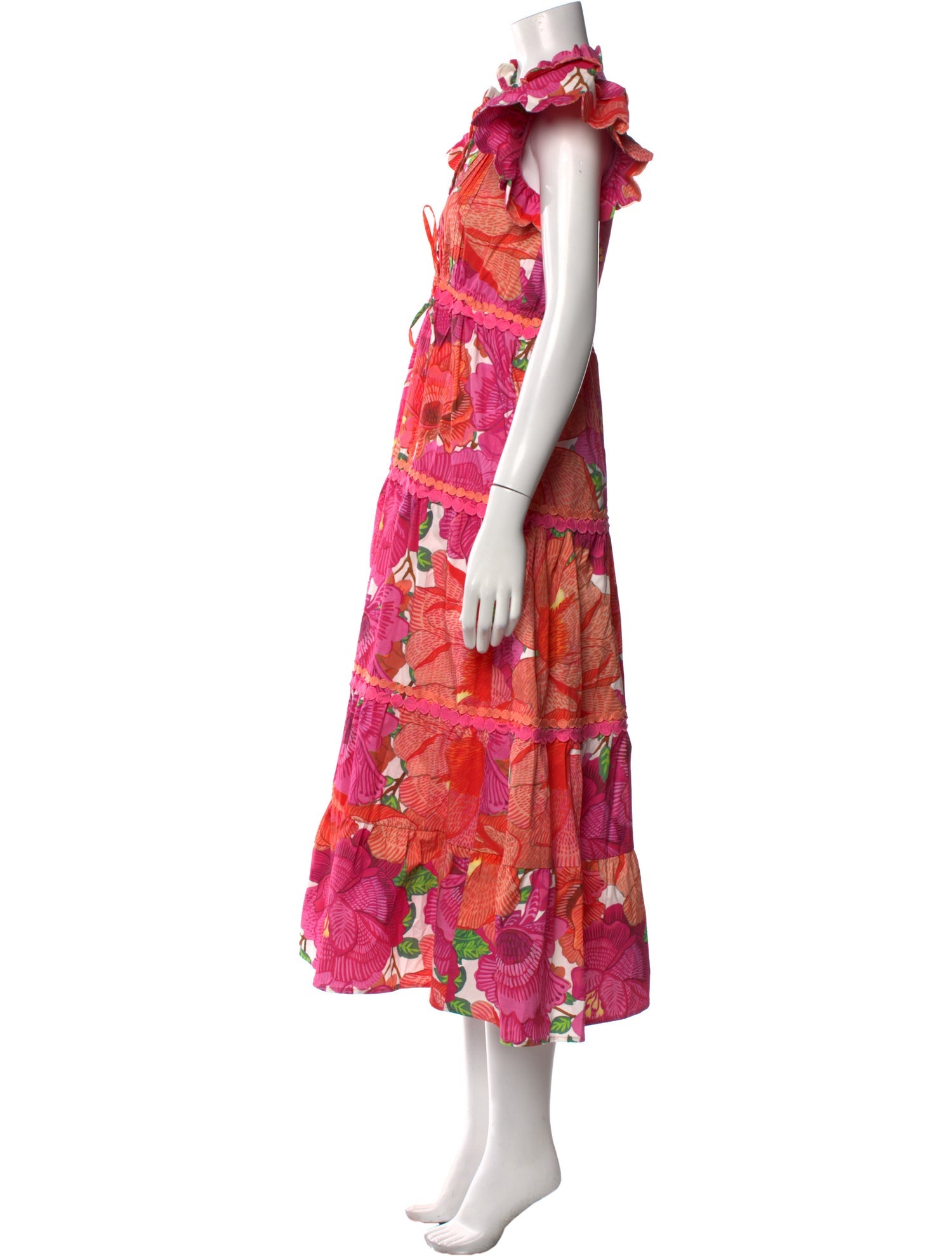 Marie France Van Damme Floral Print Long Dress