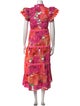 Marie France Van Damme Floral Print Long Dress