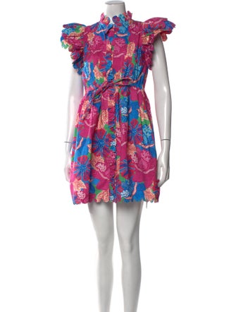 Marie France Van Damme Floral Print Mini Dress