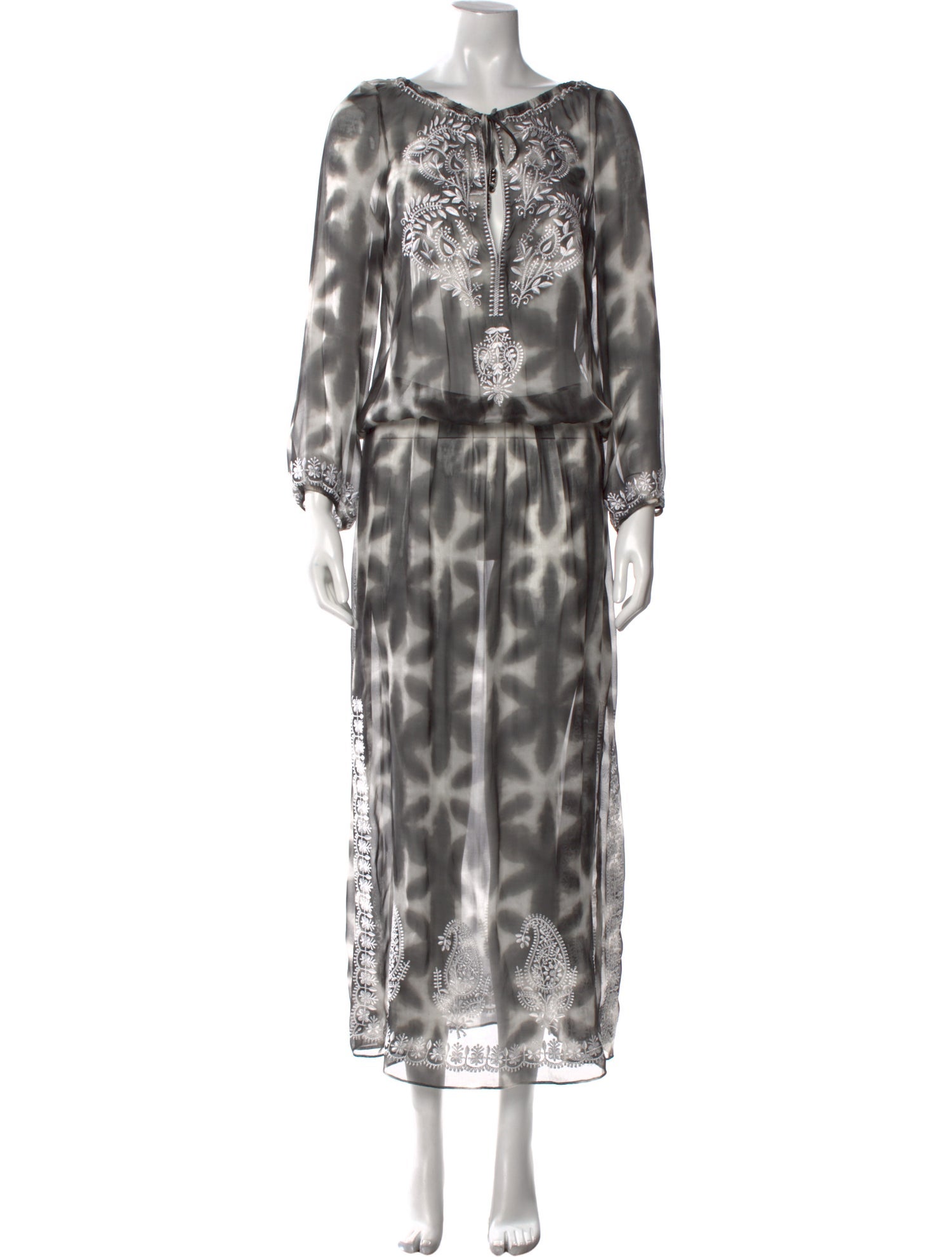 Marie France Van Damme Silk Long Dress