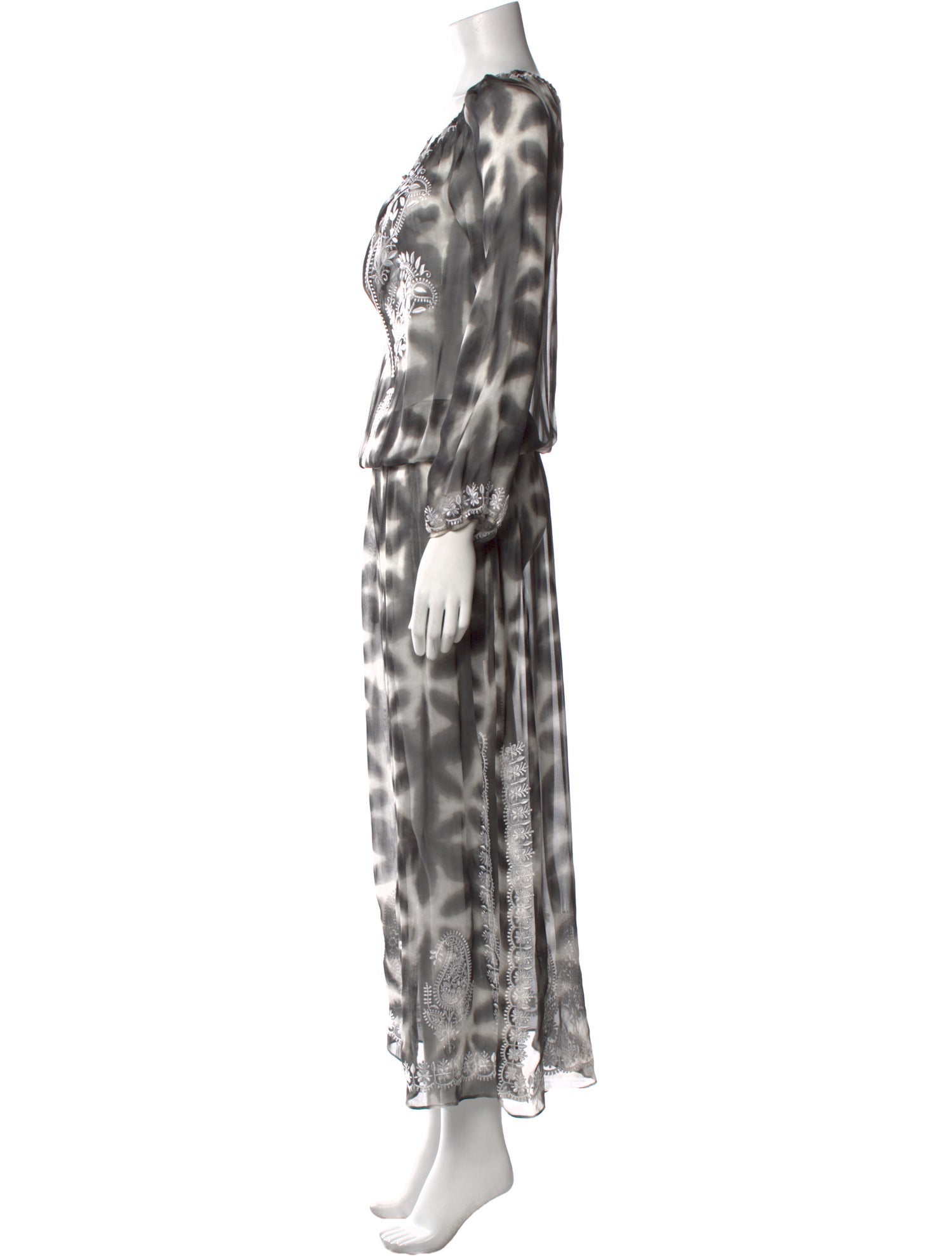 Marie France Van Damme Silk Long Dress