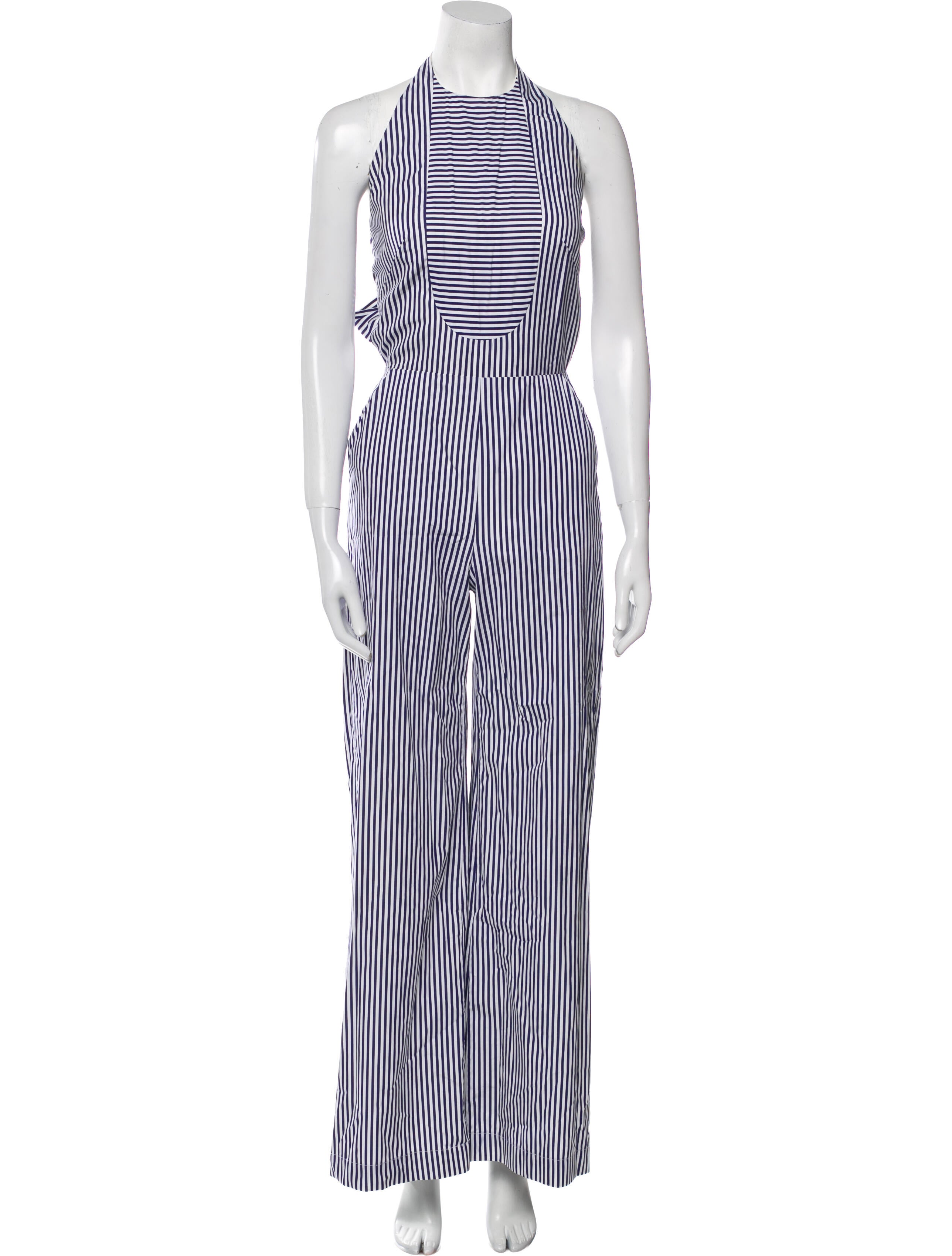 Martin Grant Striped Halterneck Jumpsuit