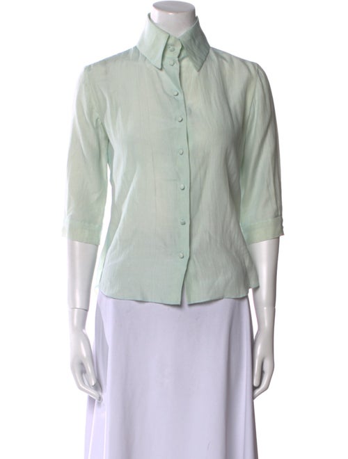 Martin Grant Three-Quarter Sleeve Button-Up Top