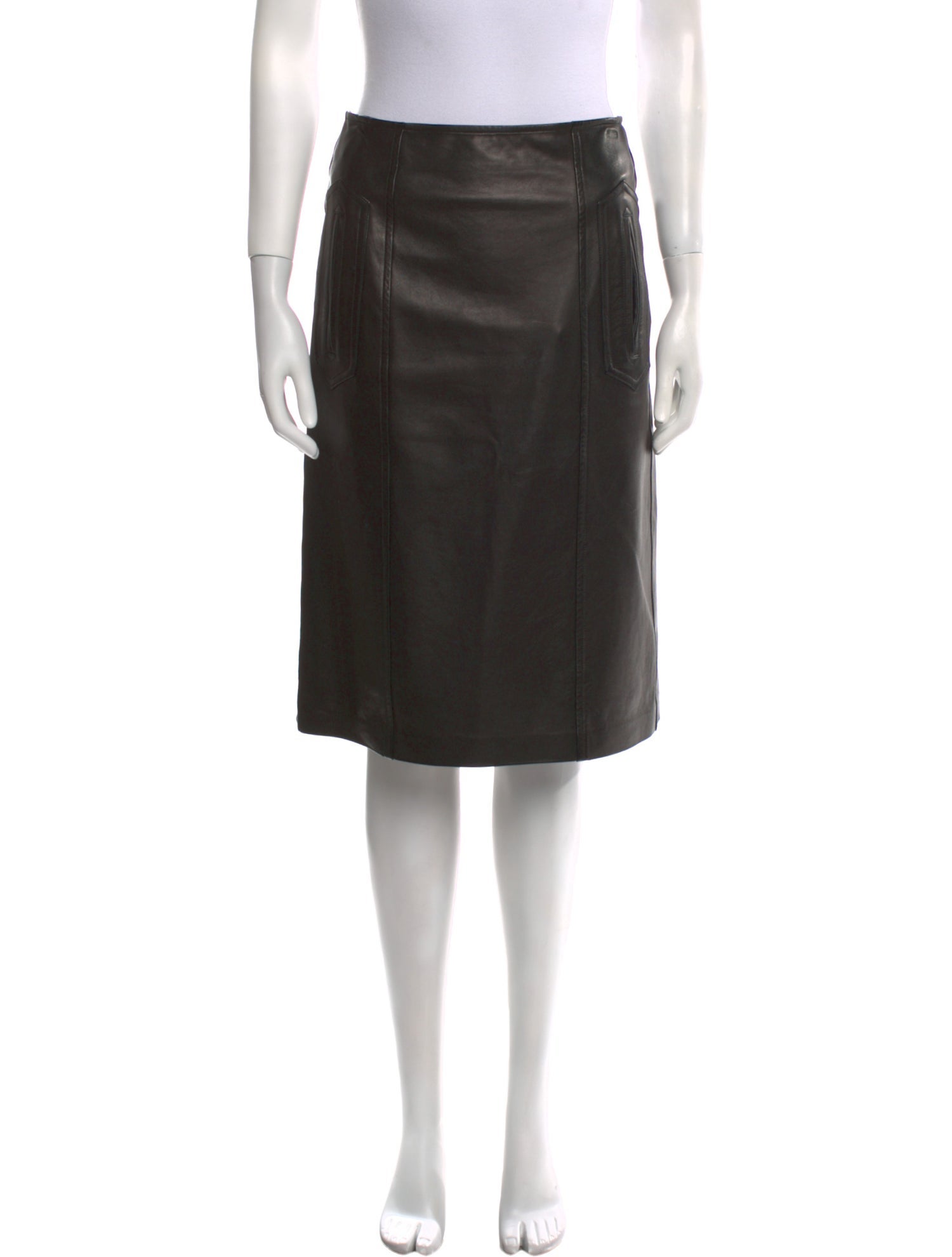 Martin Grant Leather Knee-Length Skirt