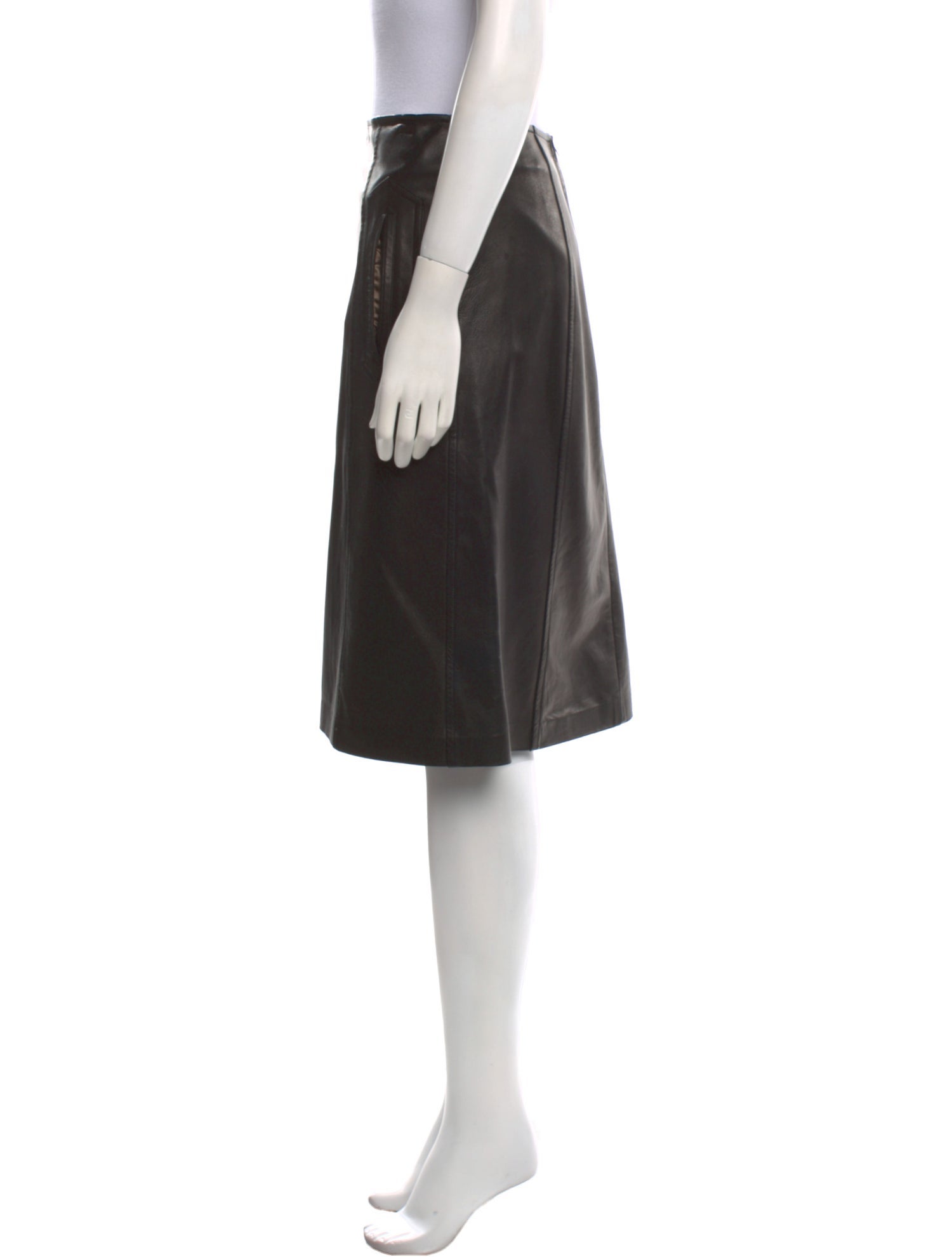 Martin Grant Leather Knee-Length Skirt