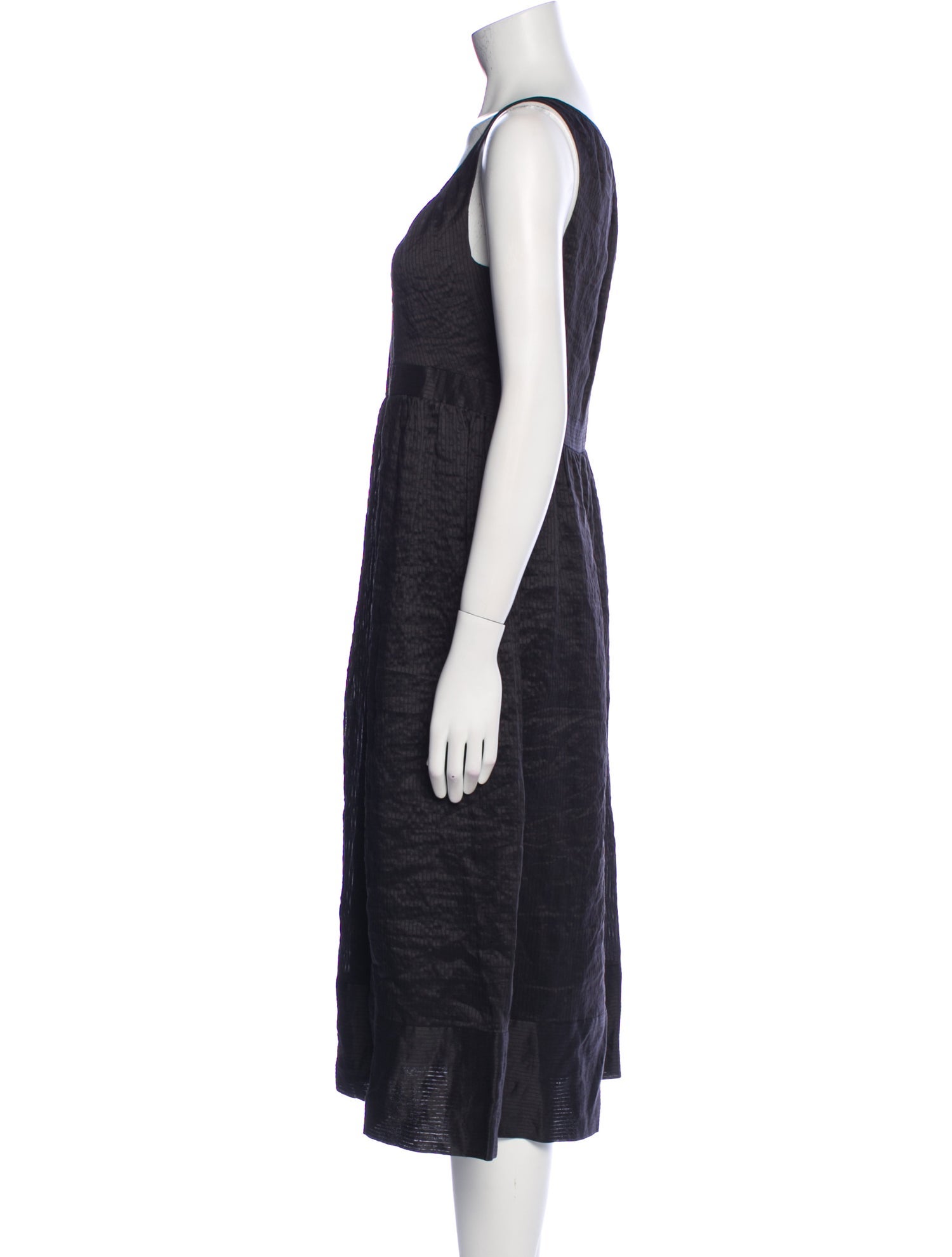 Martin Grant Scoop Neck Midi Length Dress