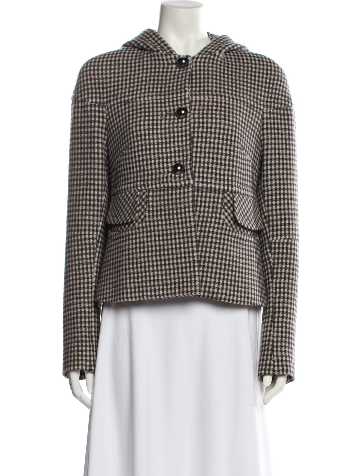 Martin Grant Wool Plaid Print Blazer