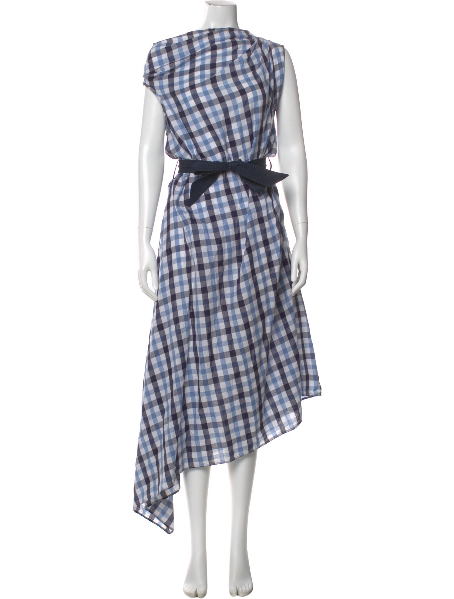Martin Grant Plaid Print Midi Length Dress