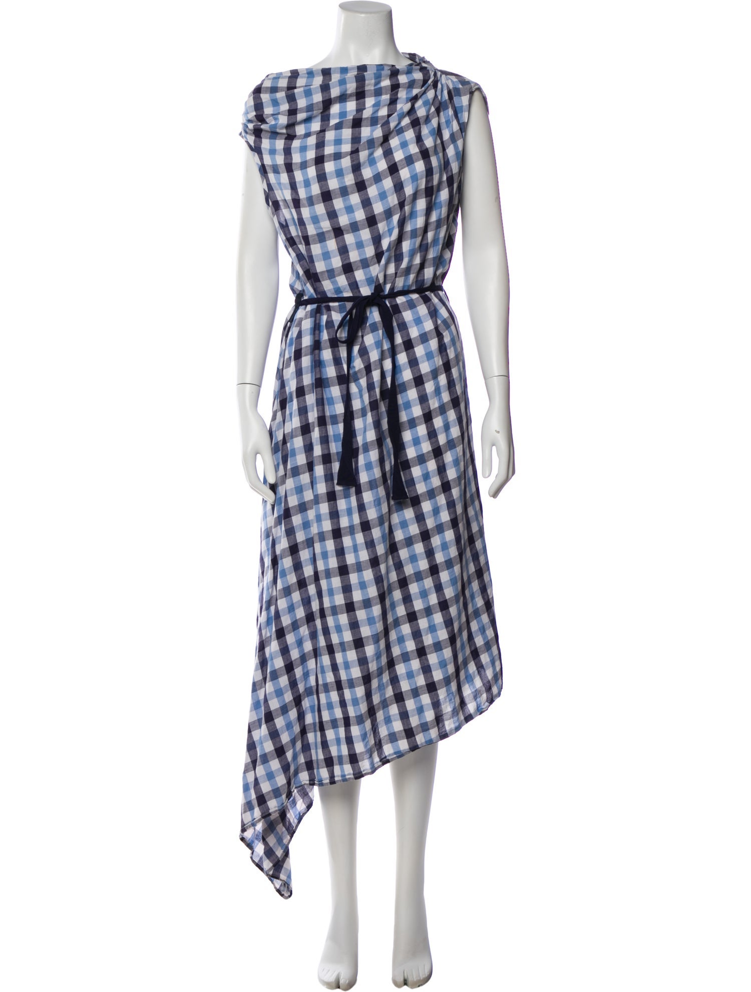 Martin Grant Plaid Print Long Dress