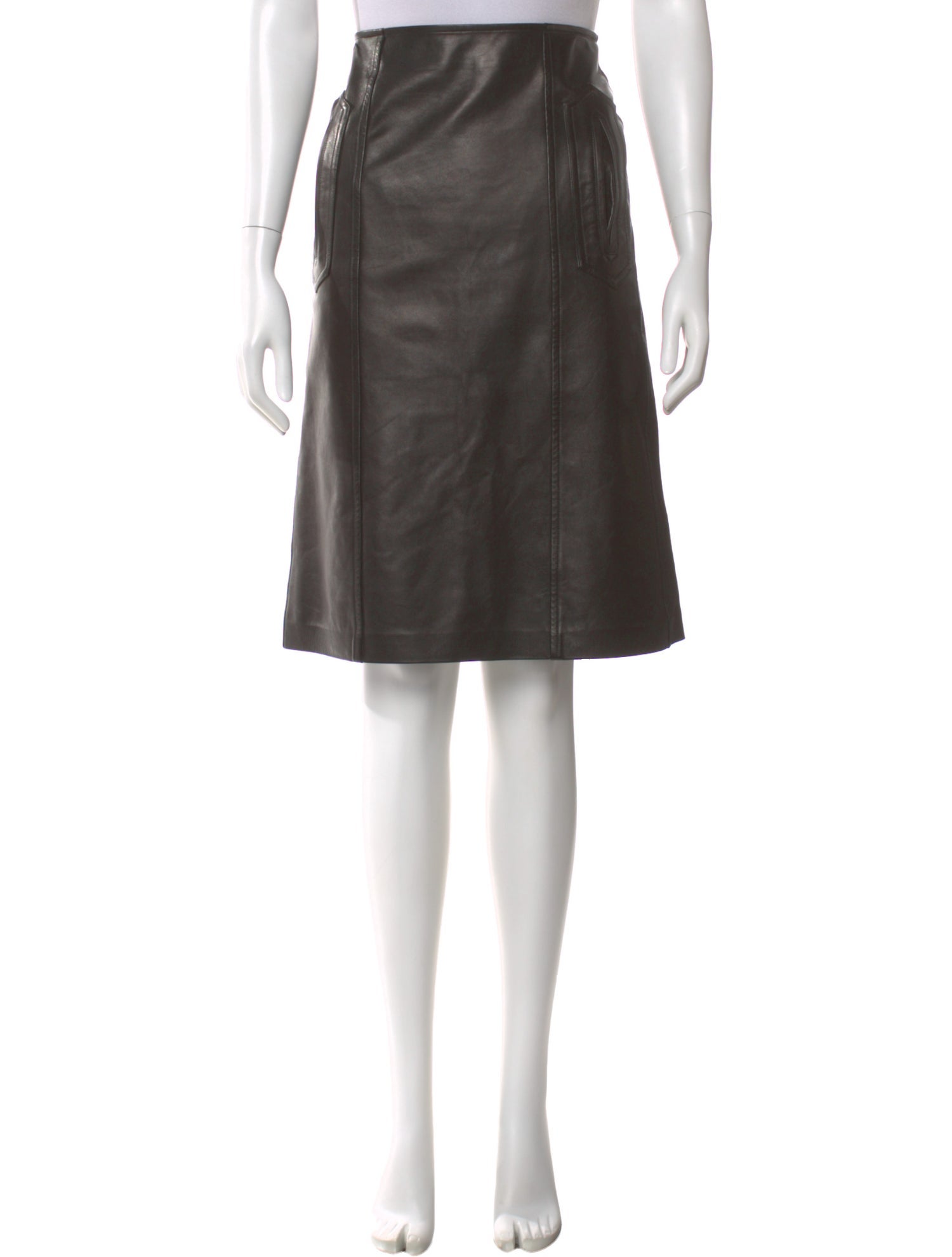 Martin Grant Leather Knee-Length Skirt