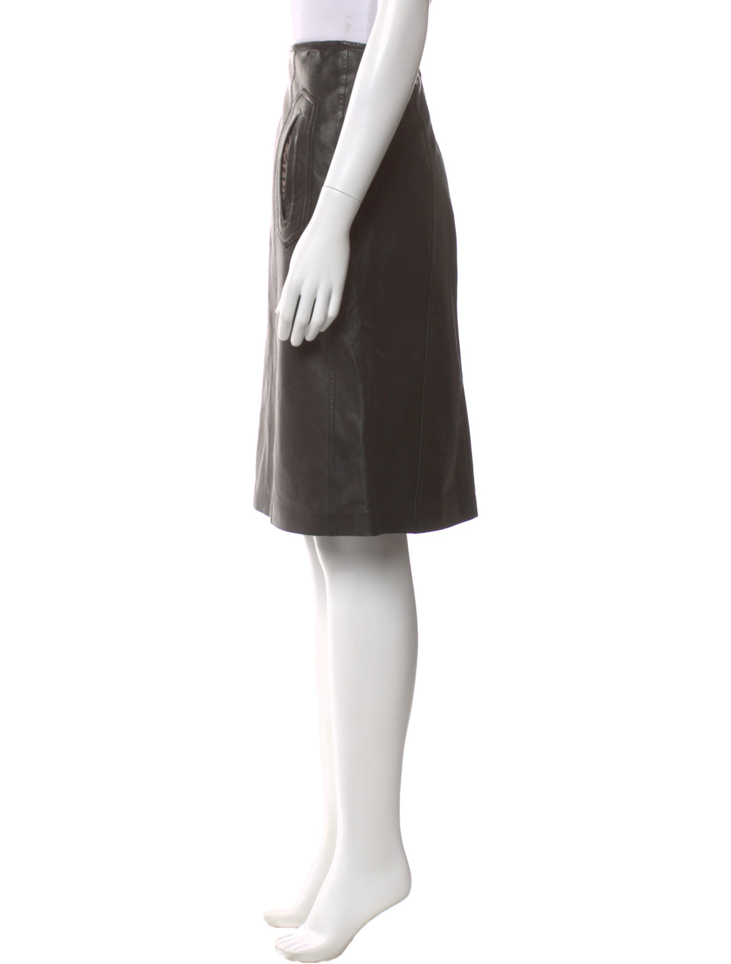 Martin Grant Leather Knee-Length Skirt