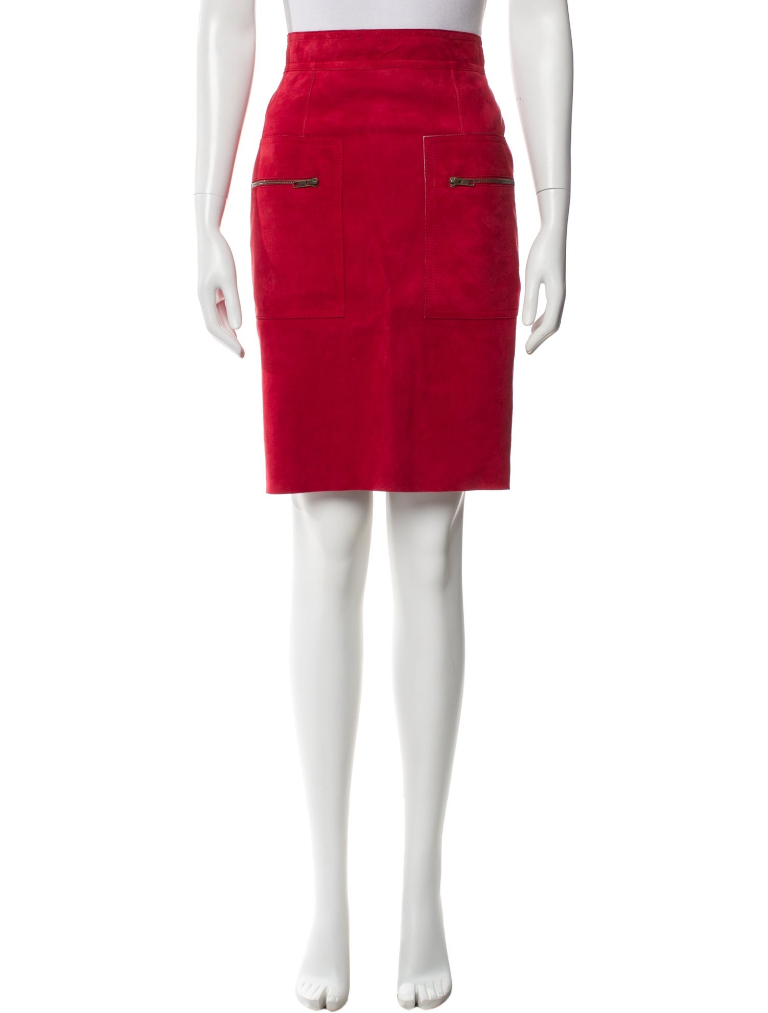 Martin Grant Lambskin Knee-Length Skirt