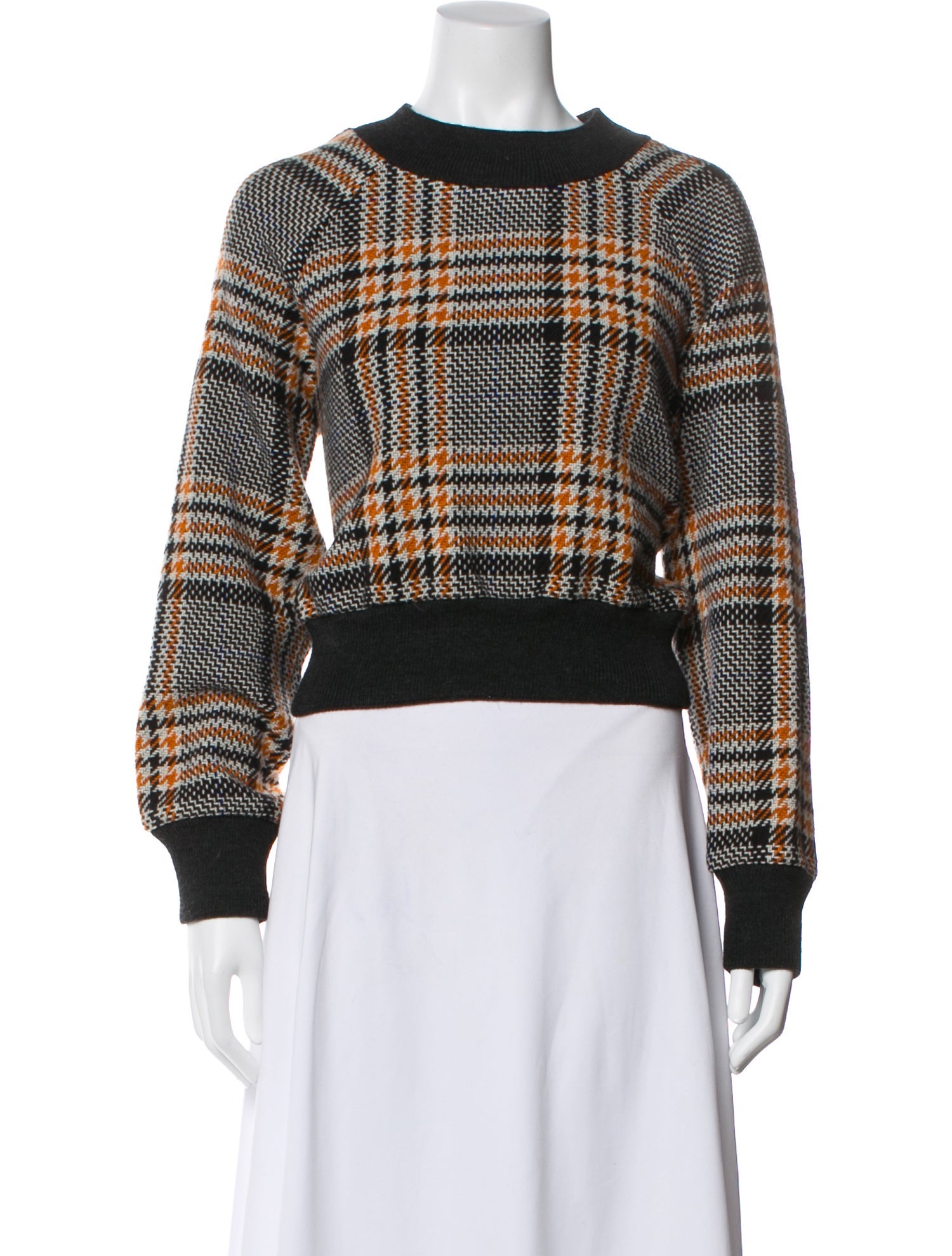 Martin Grant Wool Plaid Print Sweater