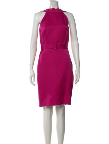 Pre-owned Martin Grant Mock Neck Knee-length Dress In Purple