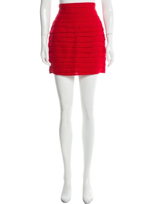 Magda Butrym Linen Mini Skirt Red