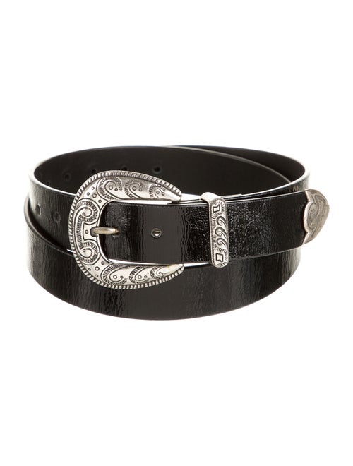 Magda Butrym Patent Leather Buckle Belt Black