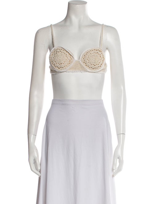 Magda Butrym Square Neckline Sleeveless Crop Top