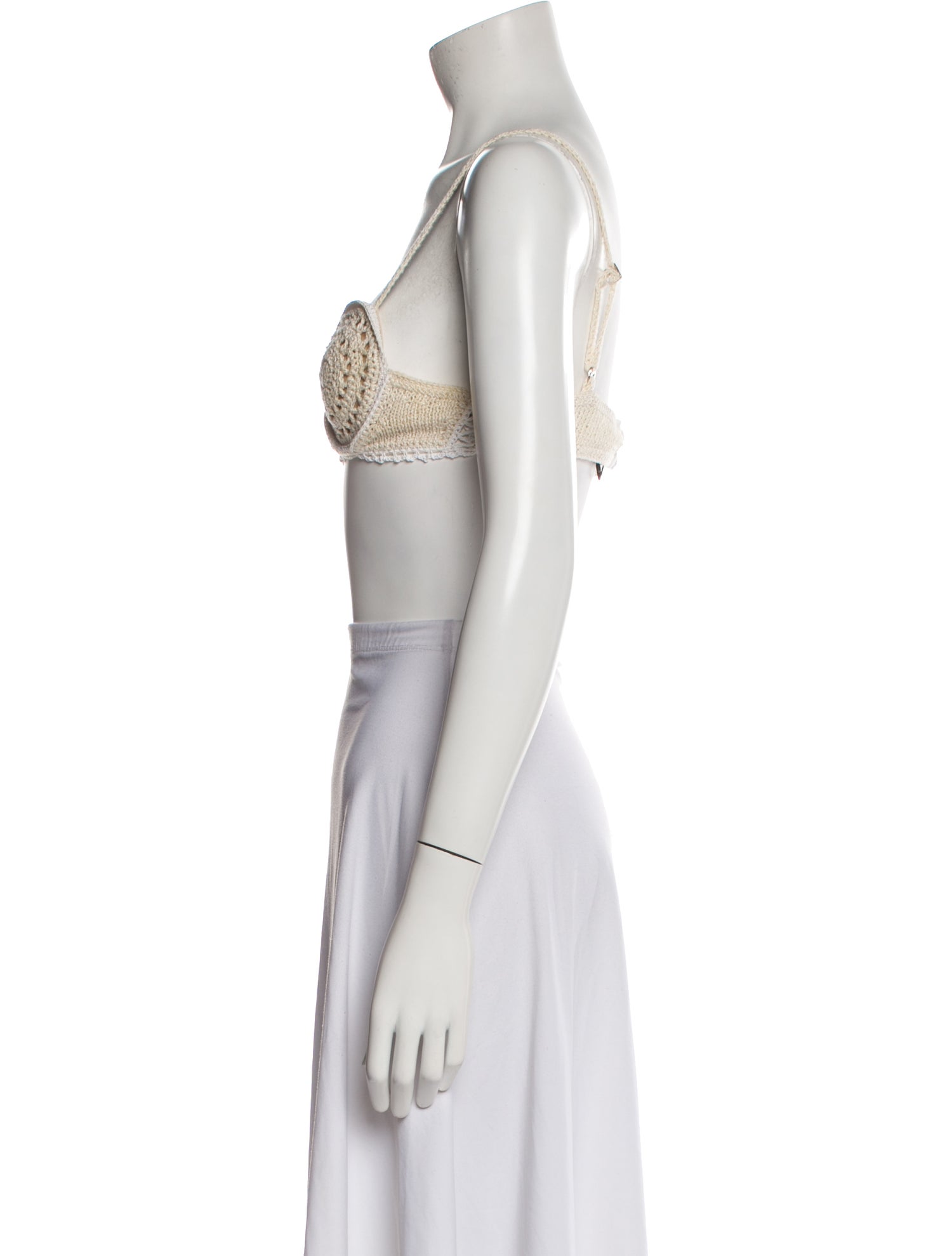 Magda Butrym Square Neckline Sleeveless Crop Top