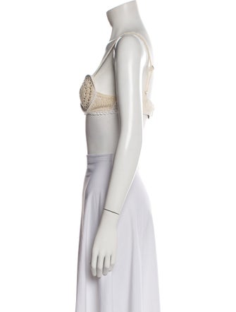 Magda Butrym Square Neckline Sleeveless Crop Top