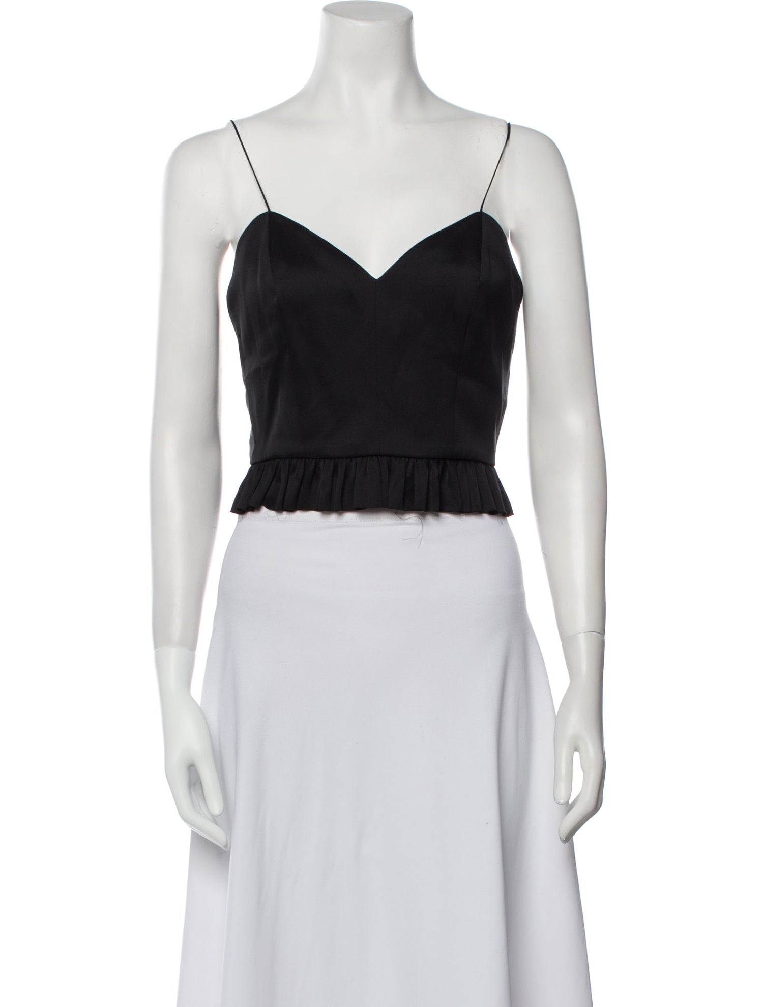 Magda Butrym Silk V-Neck Crop Top