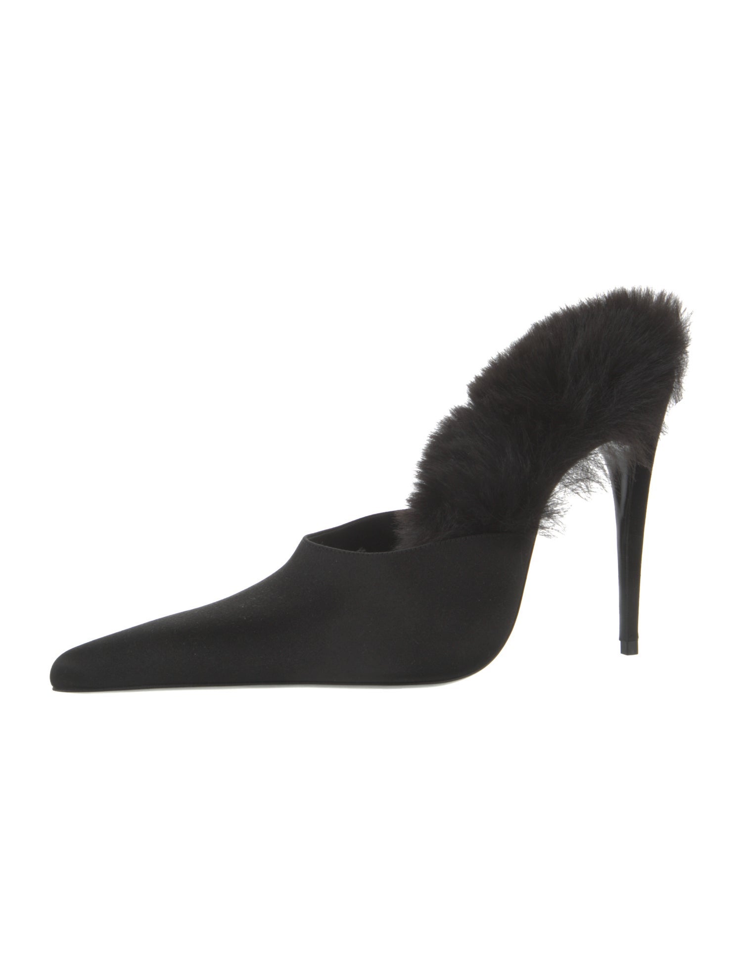 Magda Butrym Satin Fur Trim Pumps