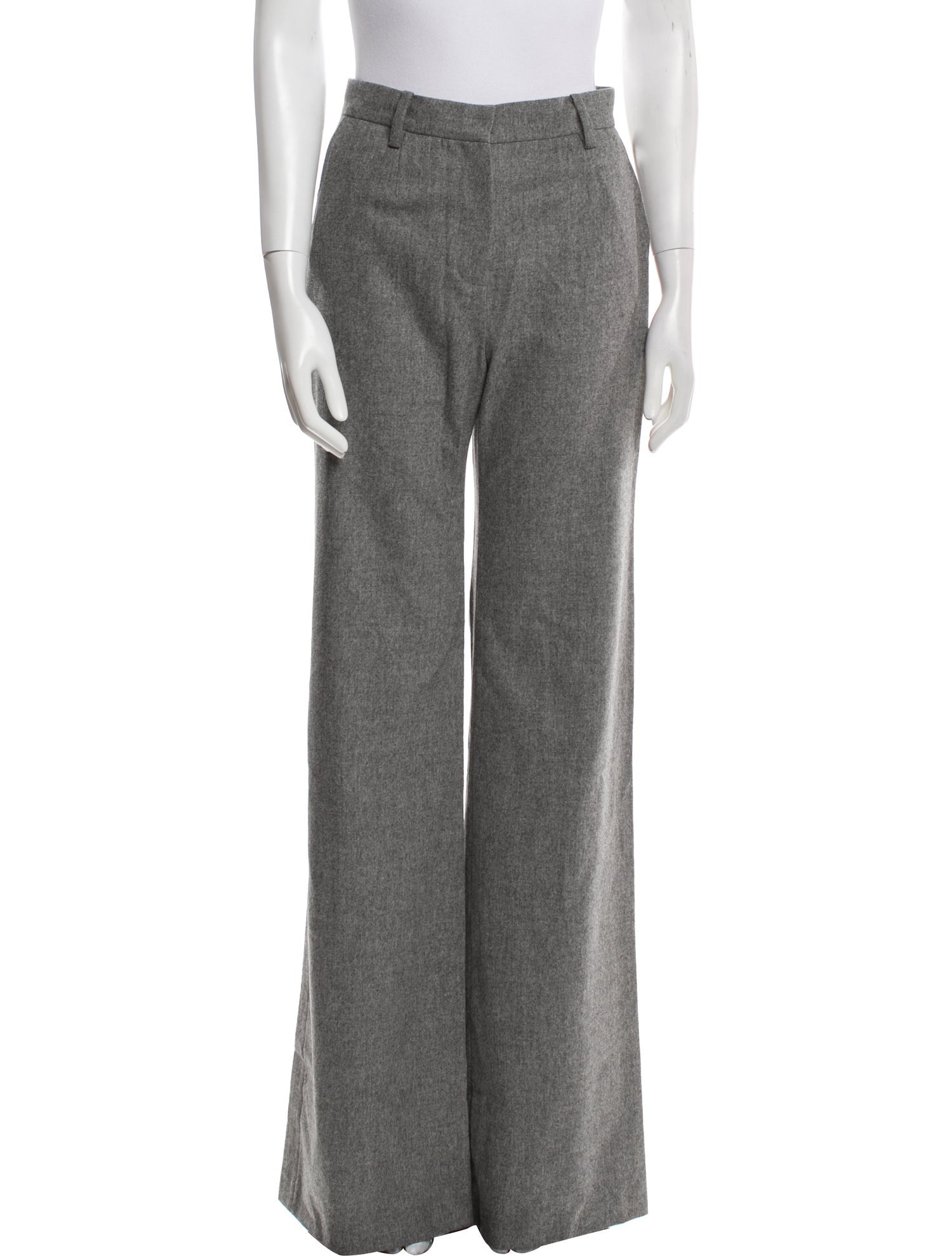 Magda Butrym Wool Wide Leg Pants - Grey, 10.5