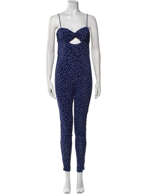 Magda Butrym Polka Dot Print Square Neckline Jumpsuit
