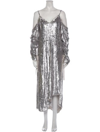 Magda Butrym V-Neck Long Dress