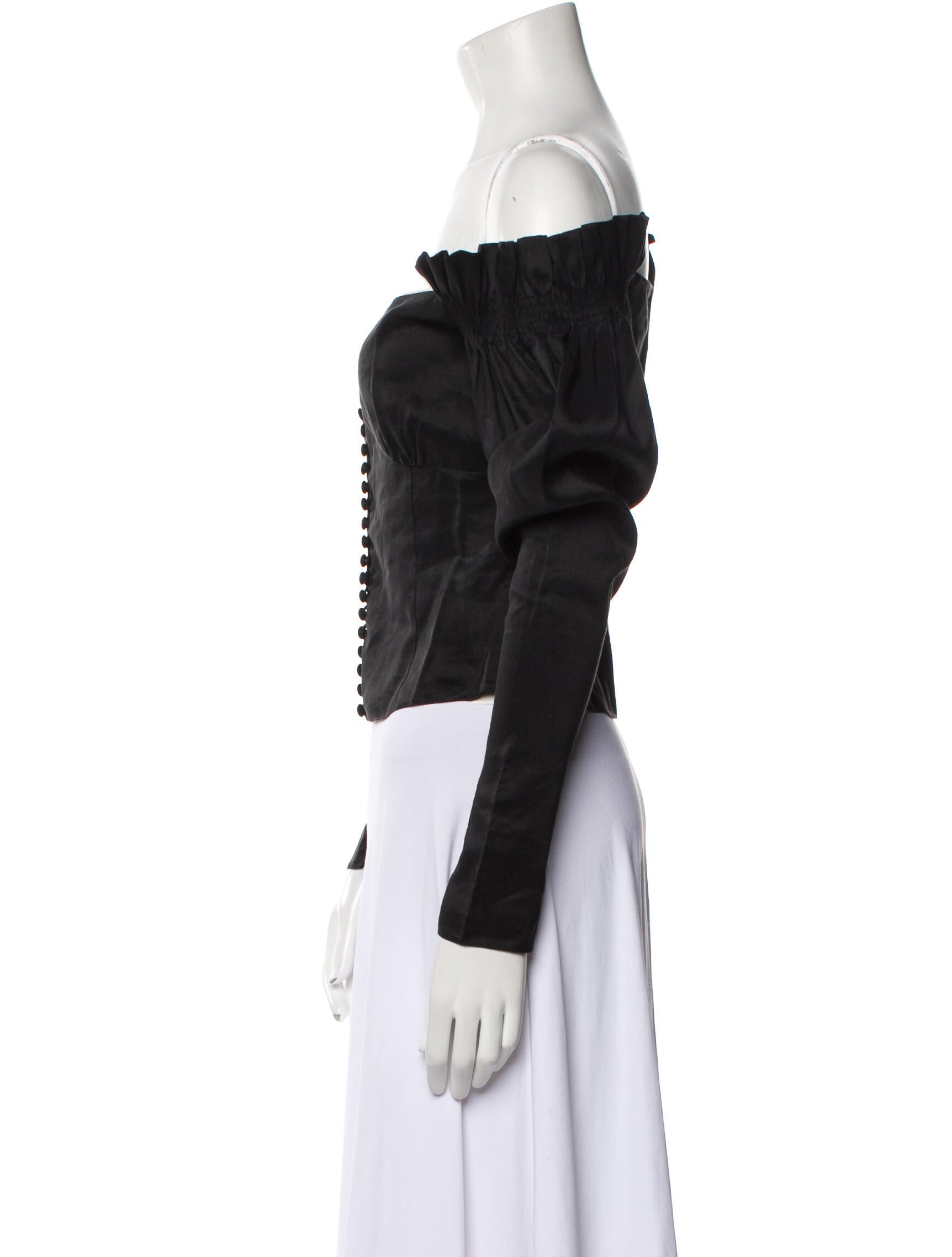 Magda Butrym Linen One-Shoulder Crop Top