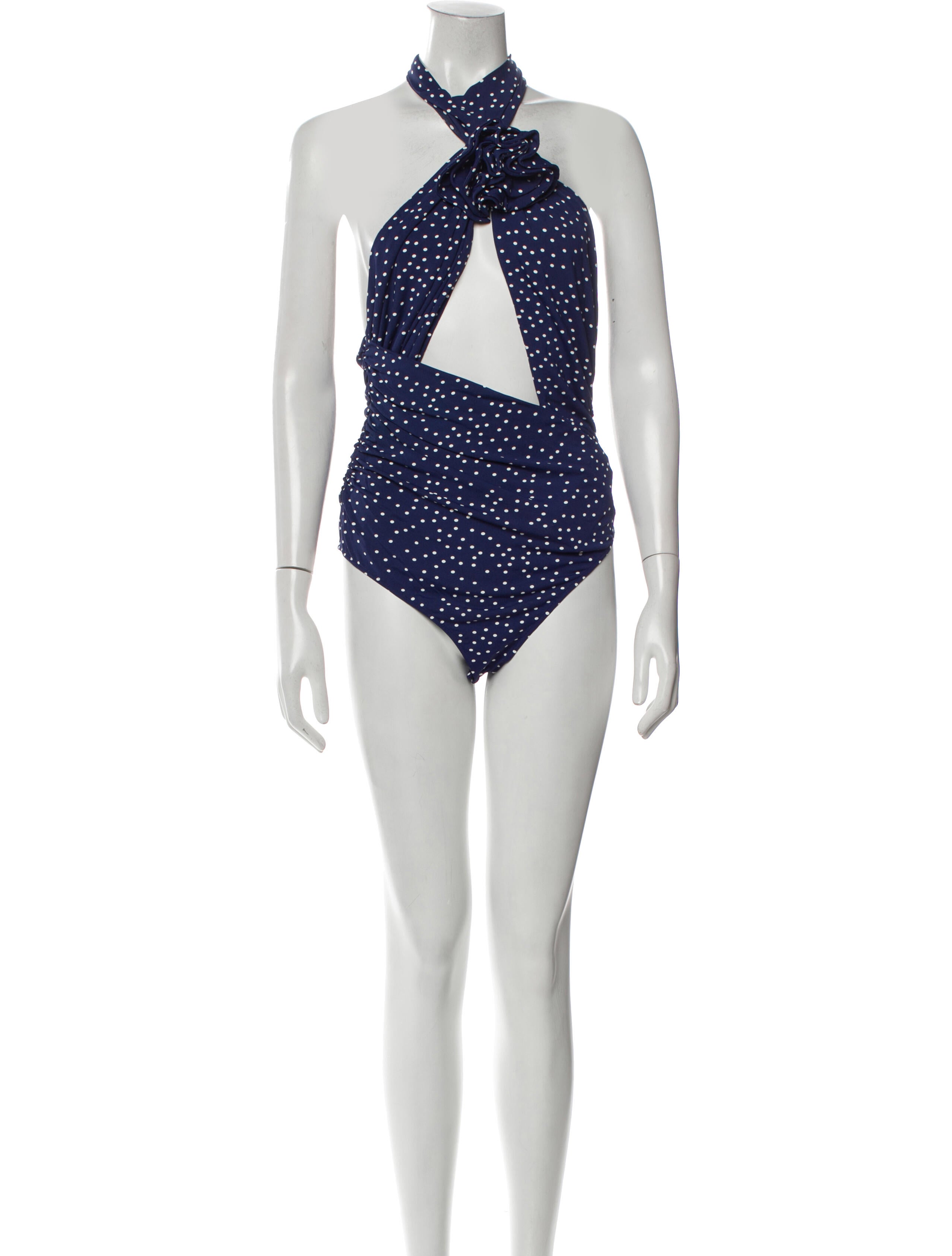 Magda Butrym Polka Dot Print Halterneck Bodysuit w/ Tags