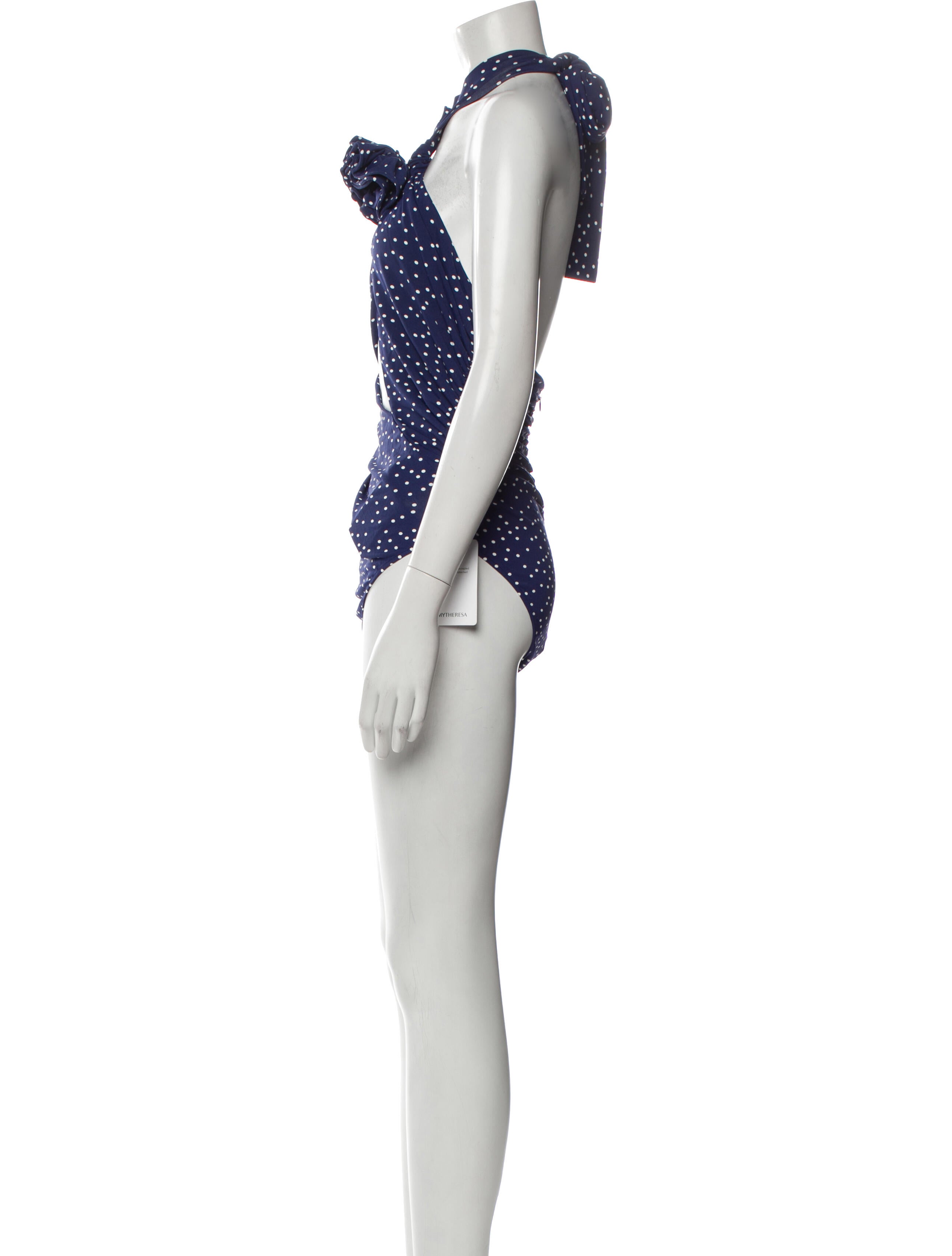 Magda Butrym Polka Dot Print Halterneck Bodysuit w/ Tags