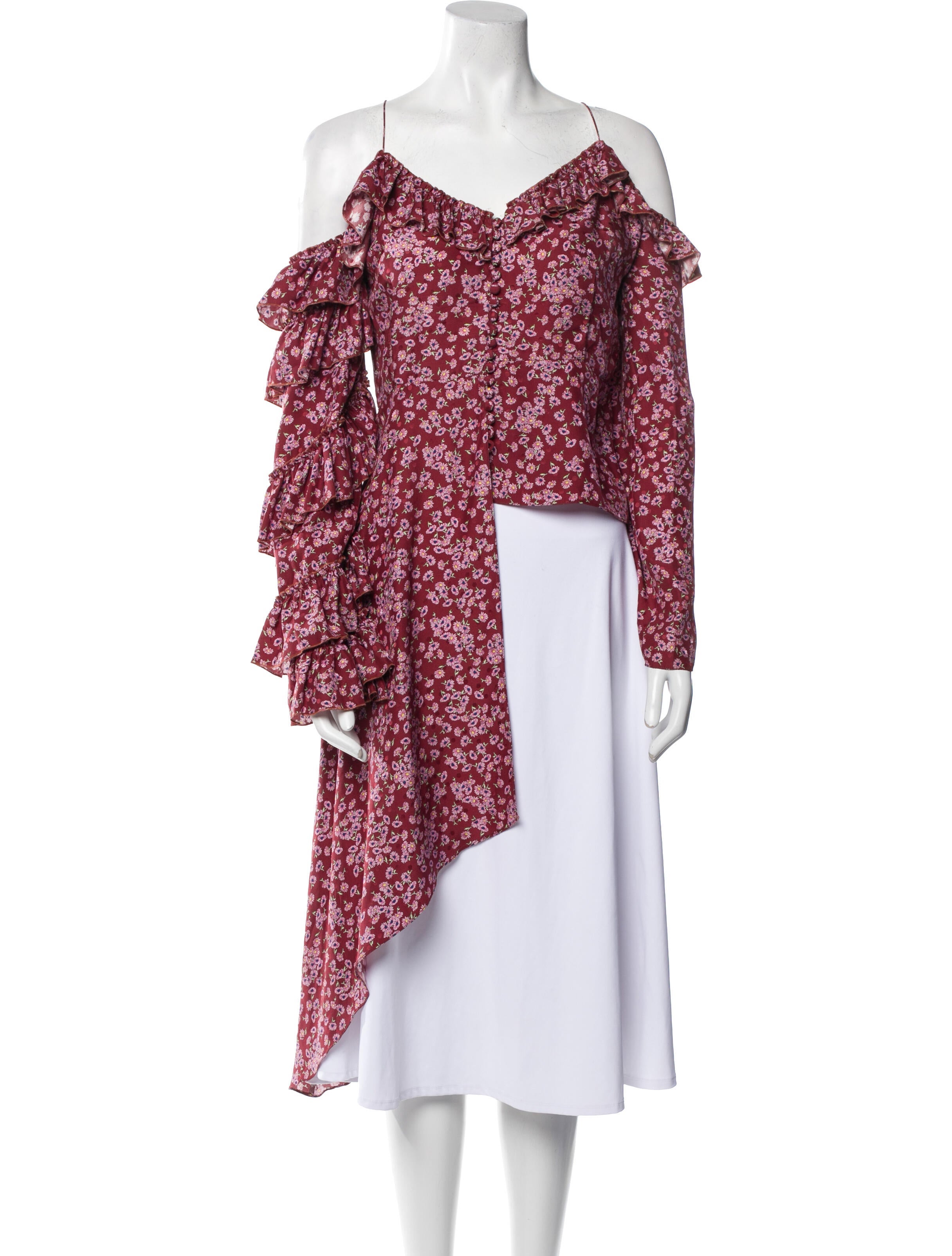 Magda Butrym Silk Floral Print Blouse