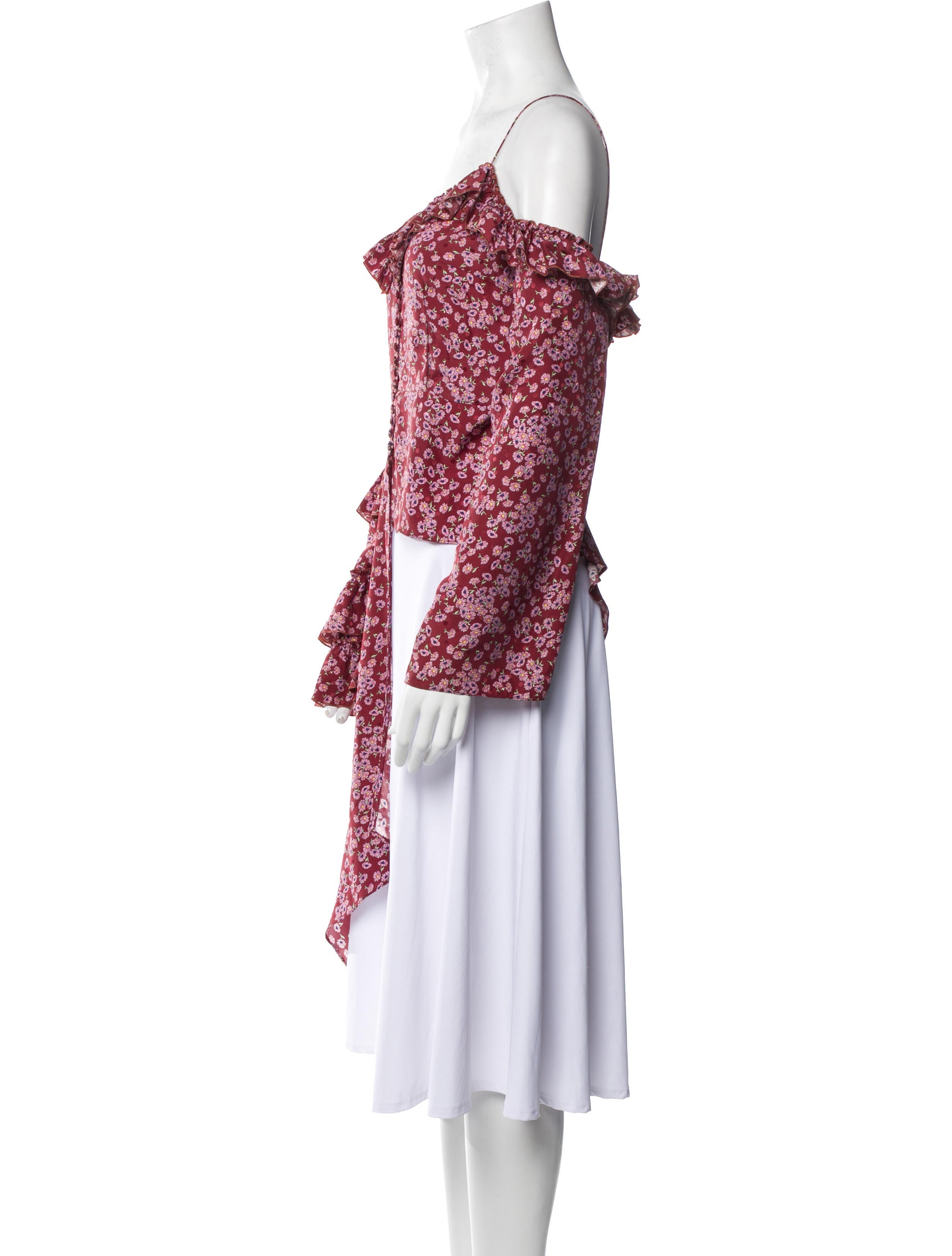 Magda Butrym Silk Floral Print Blouse