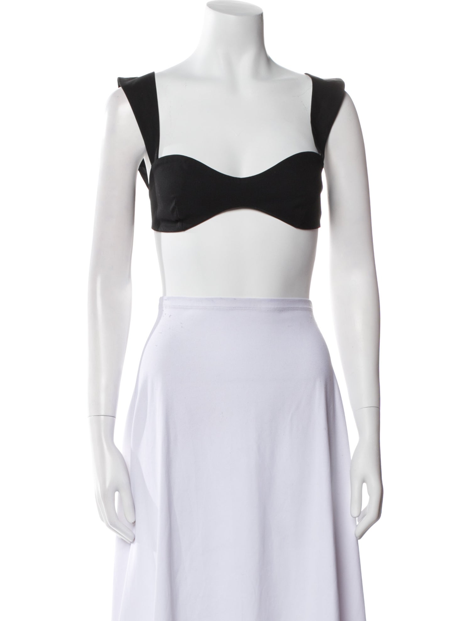 Magda Butrym Wool Square Neckline Crop Top